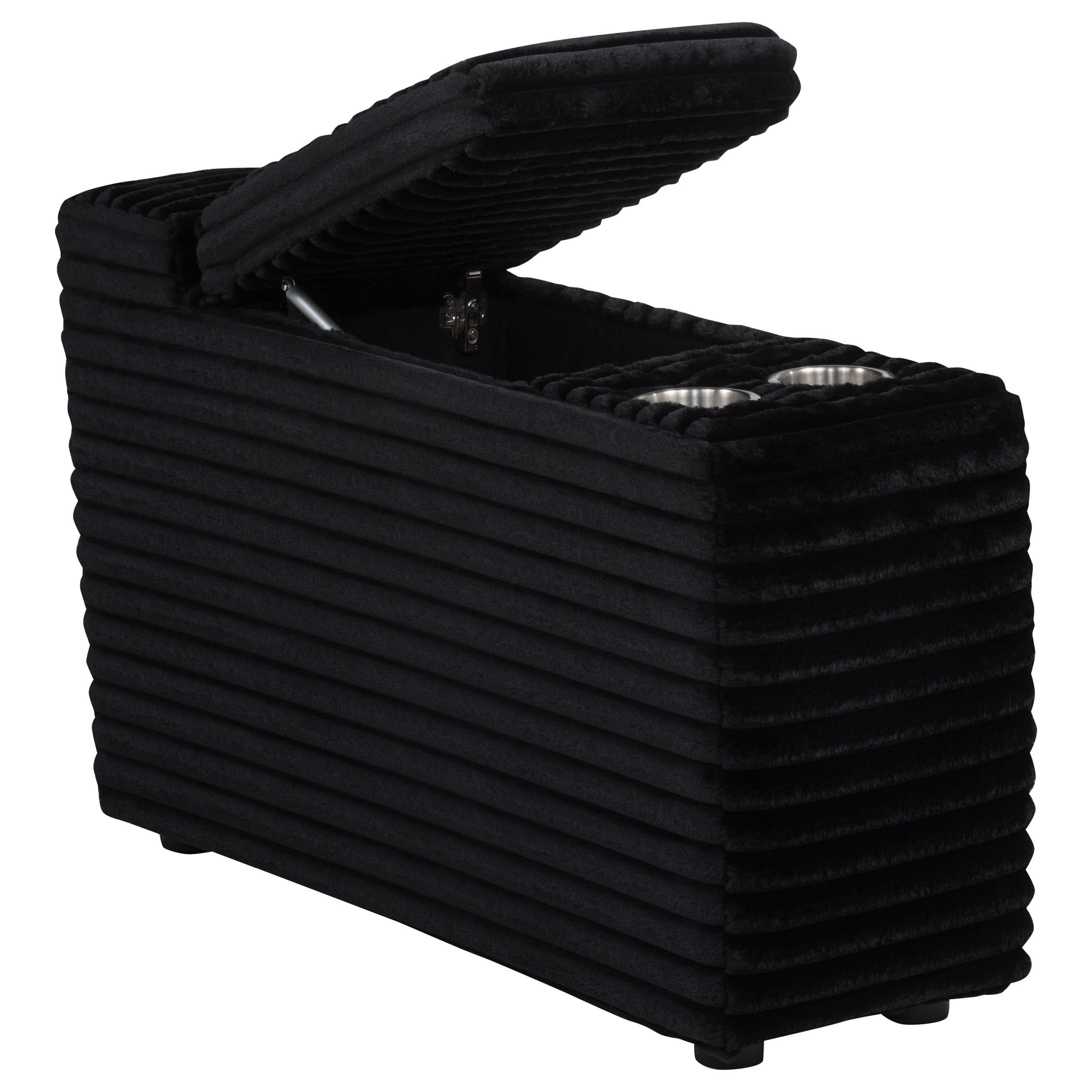  Coaster Furniture Collins 610360CON Upholstered Modular Storage Console - Black IMAGE 7
