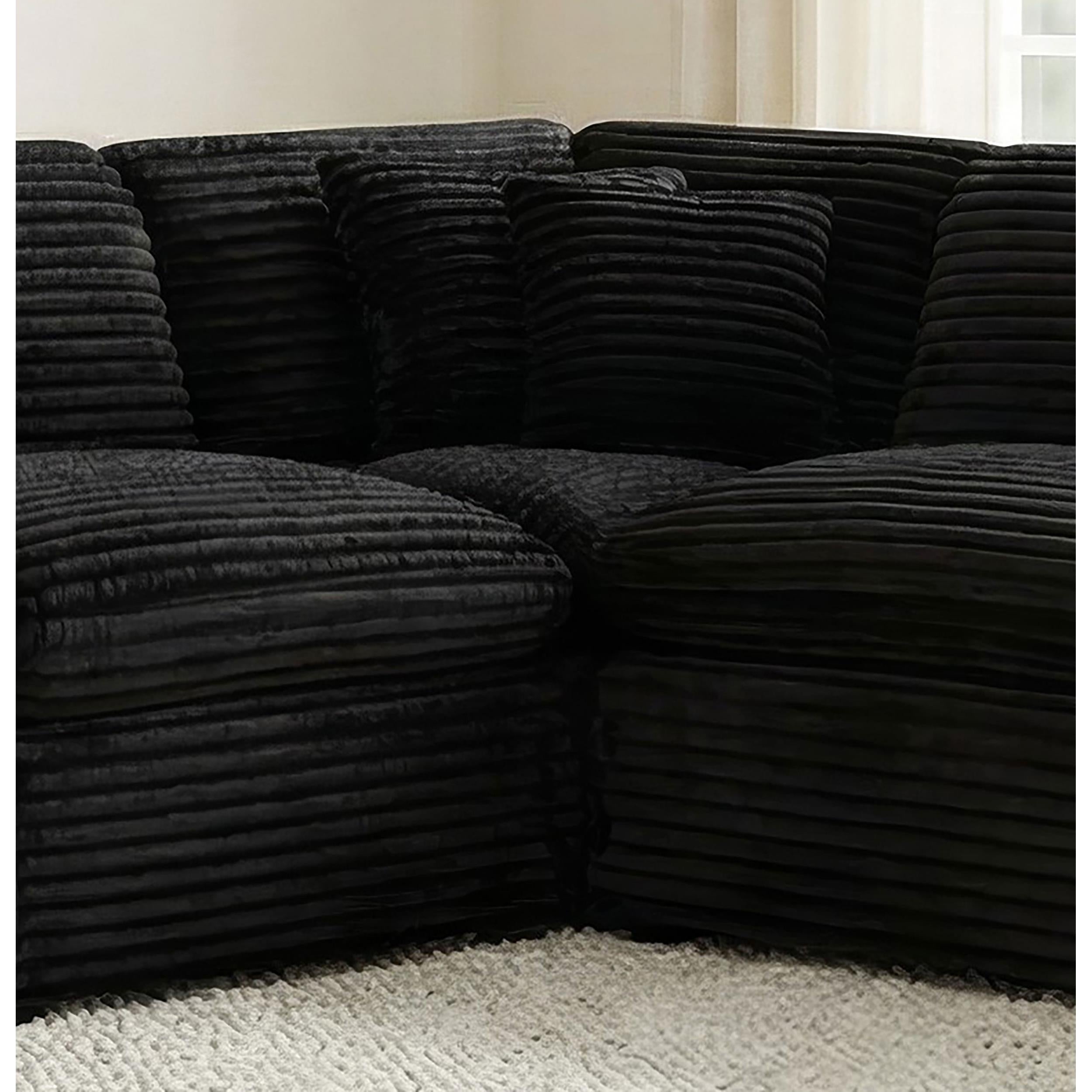  Coaster Furniture Collins 610360CRN Modular Corner Chair - Black IMAGE 4