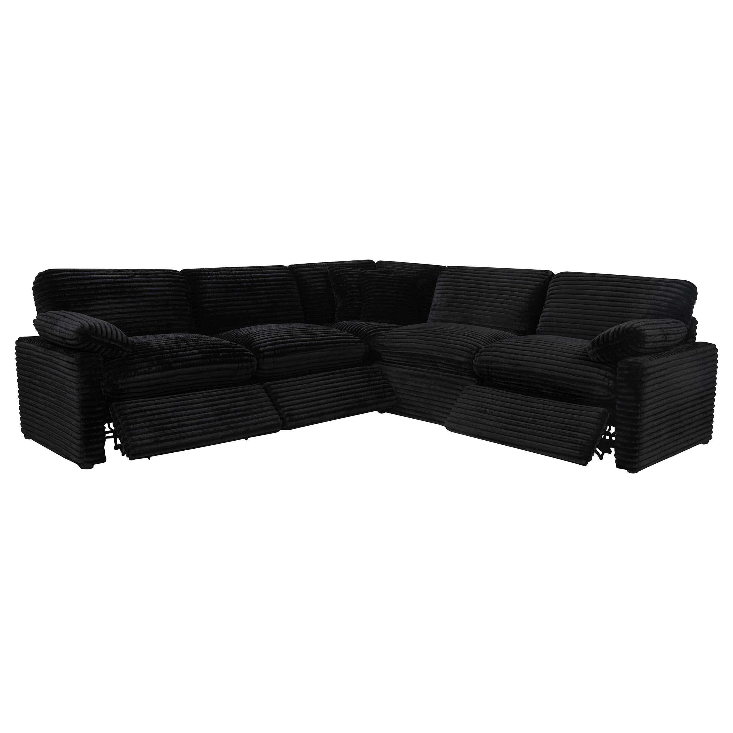  Coaster Furniture Collins 610360P 5-piece Modular Power Reclining Sectional - Black IMAGE 10