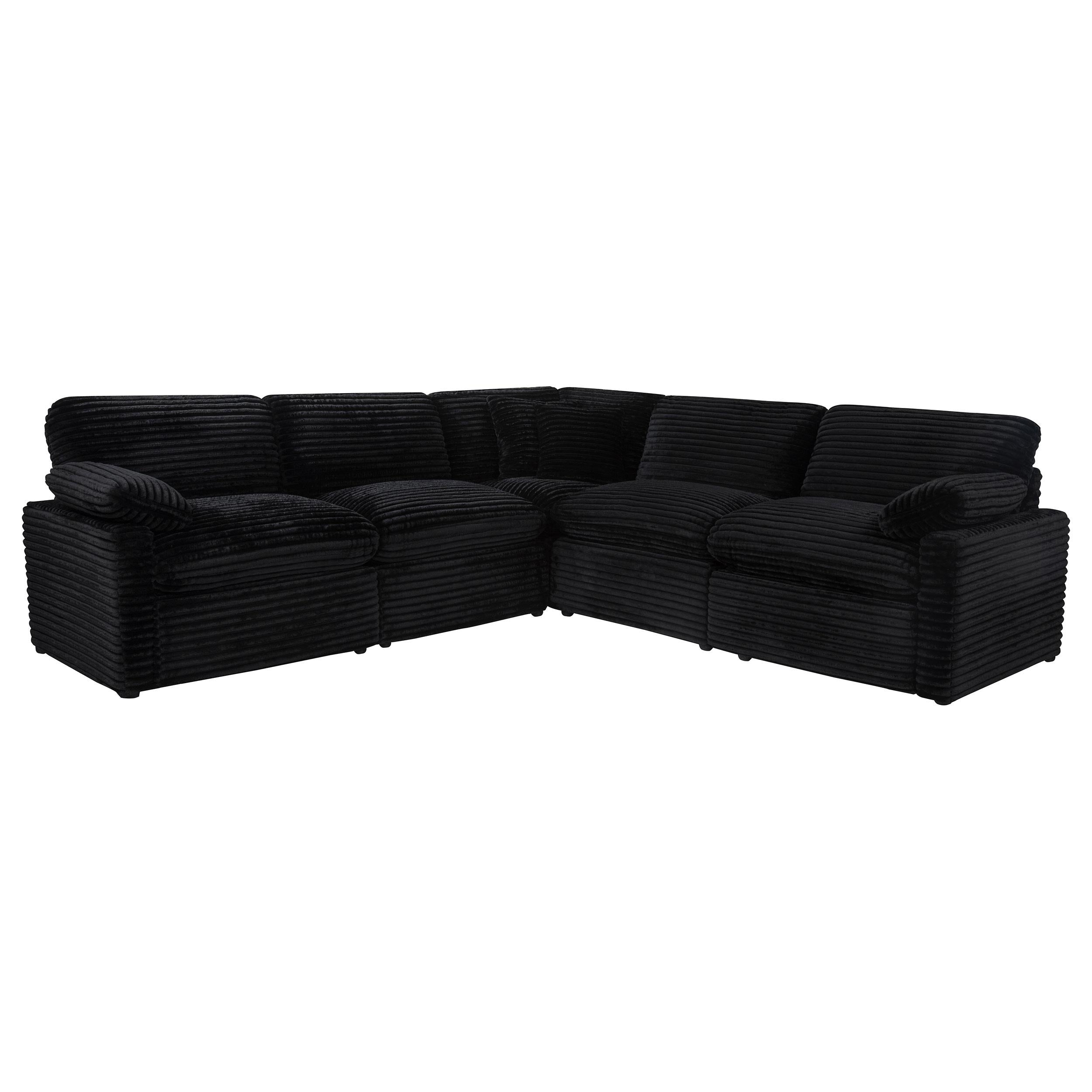  Coaster Furniture Collins 610360P 5-piece Modular Power Reclining Sectional - Black IMAGE 2