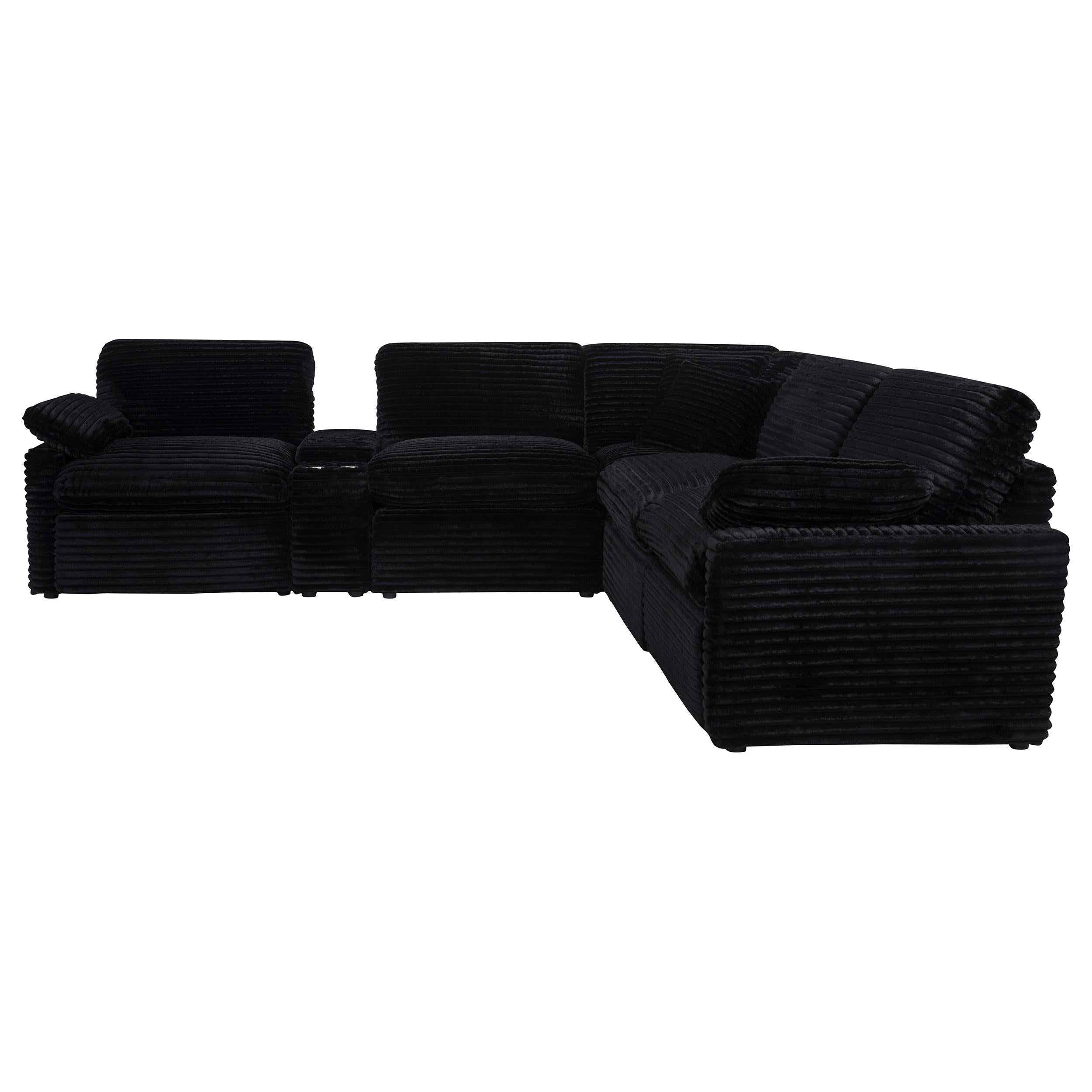  Coaster Furniture Collins 610360P-SET 6-piece Modular Power Reclining Sectional - Black IMAGE 15