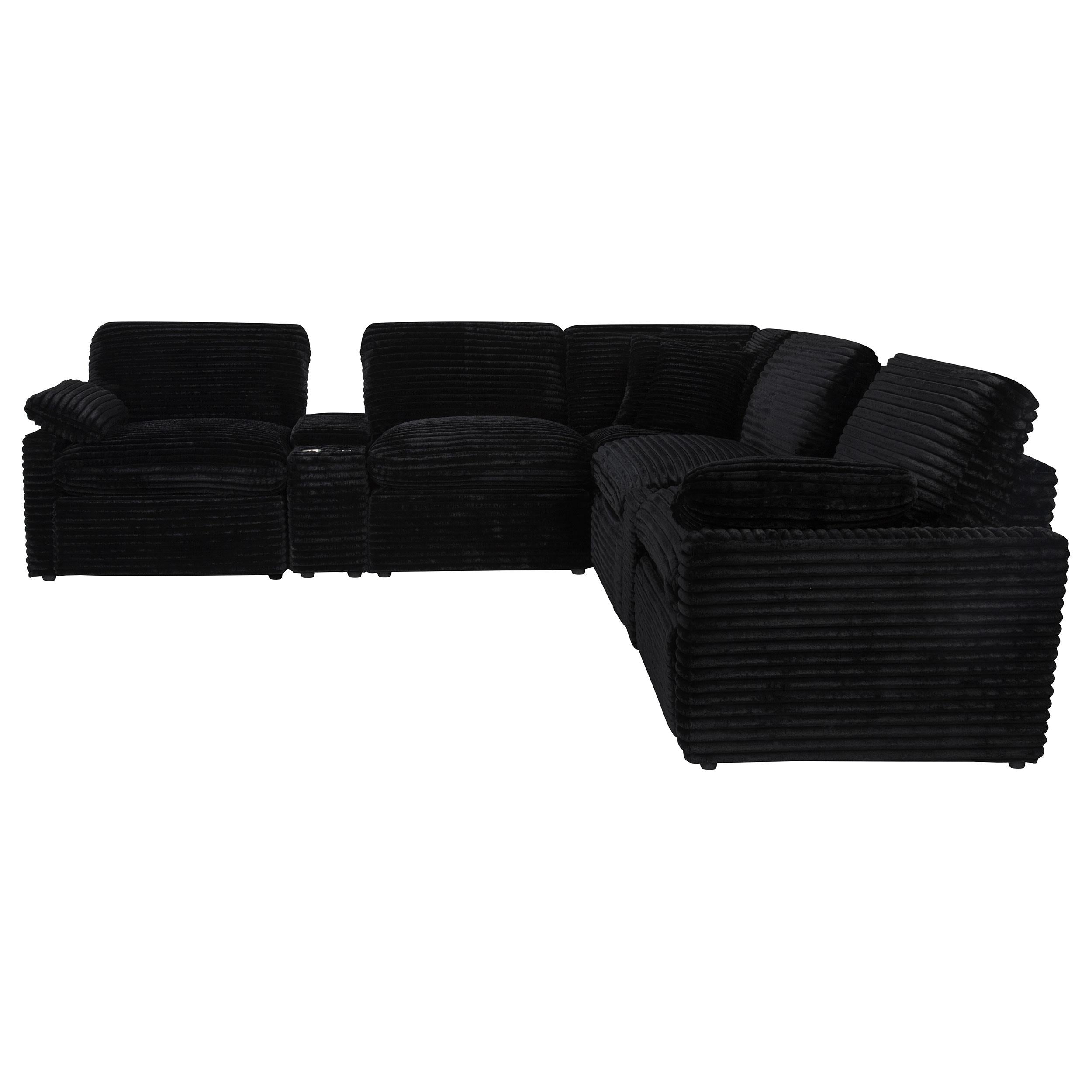  Coaster Furniture Collins 610360P-SETA 7-piece Modular Power Reclining Sectional - Black IMAGE 13