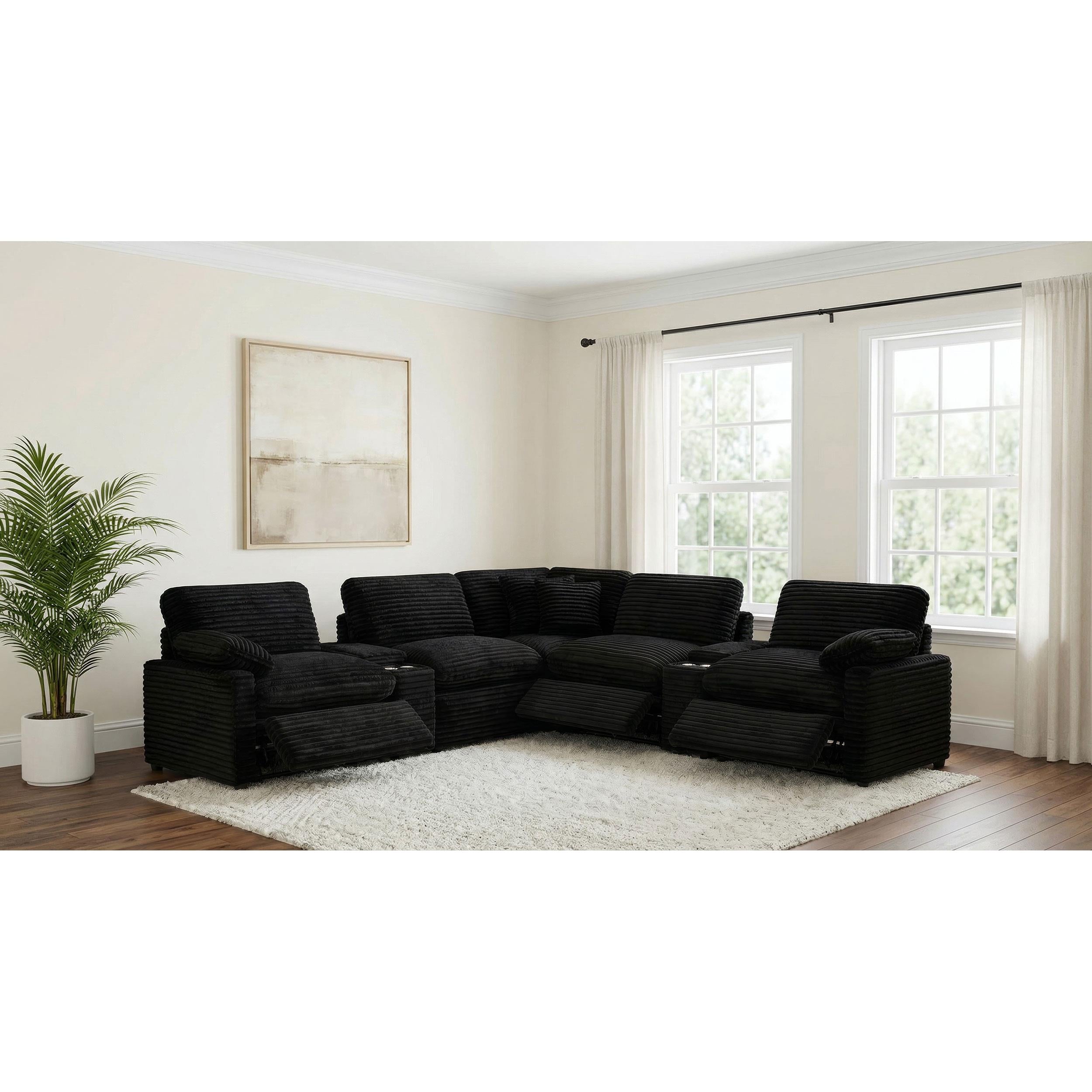  Coaster Furniture Collins 610360P-SETA 7-piece Modular Power Reclining Sectional - Black IMAGE 7