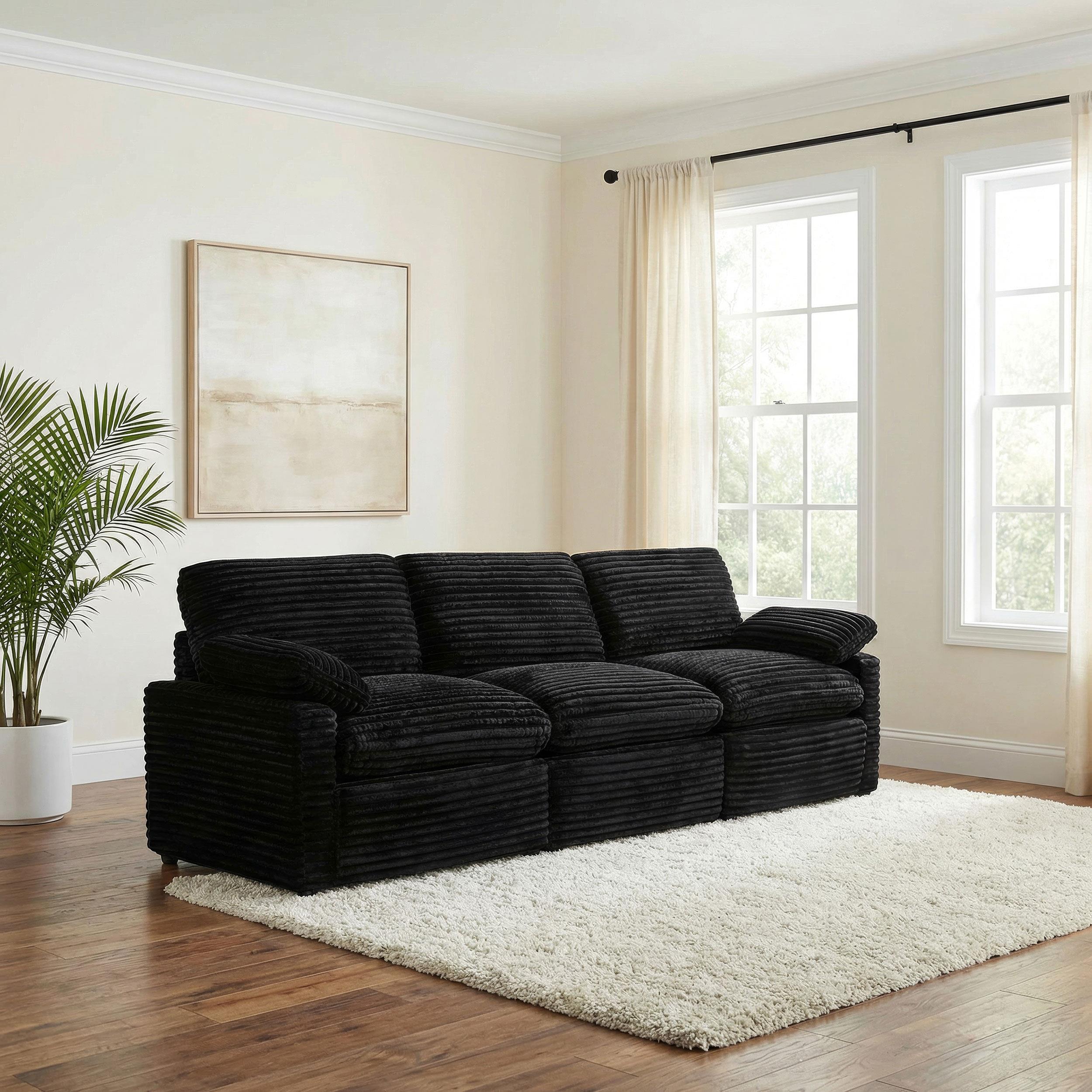  Coaster Furniture Collins 610361P Modular Power Sofa - Black IMAGE 5