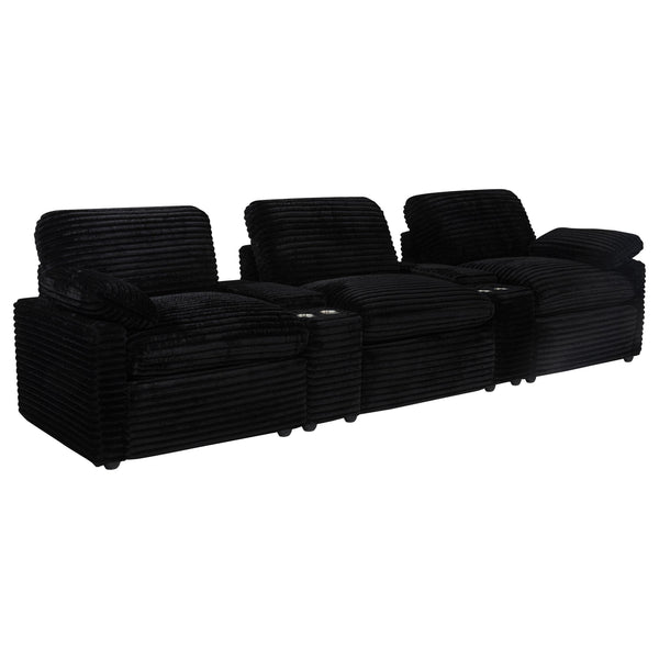Coaster Furniture Collins 610361PT 5-Piece Power Reclining Home Theater Seating - Black
