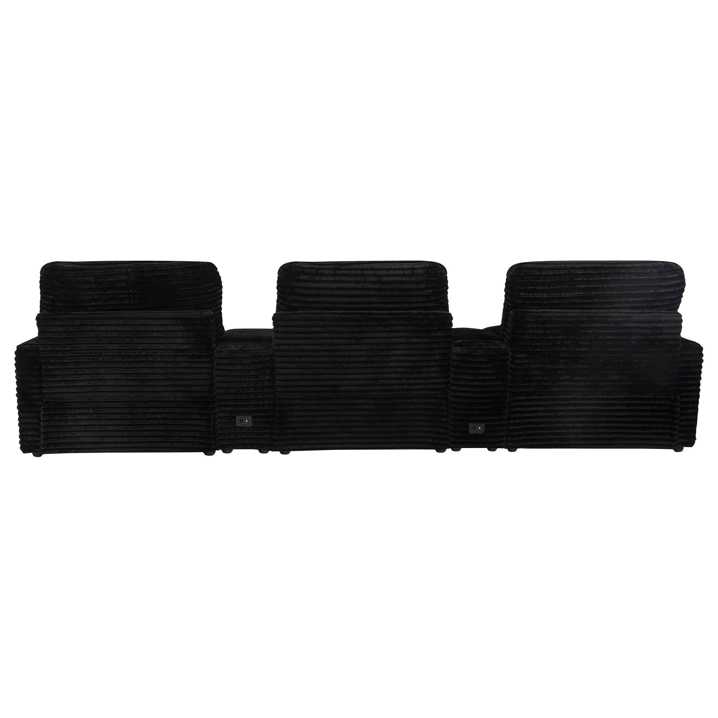  Coaster Furniture Collins 610361PT 5-Piece Power Reclining Home Theater Seating - Black IMAGE 8