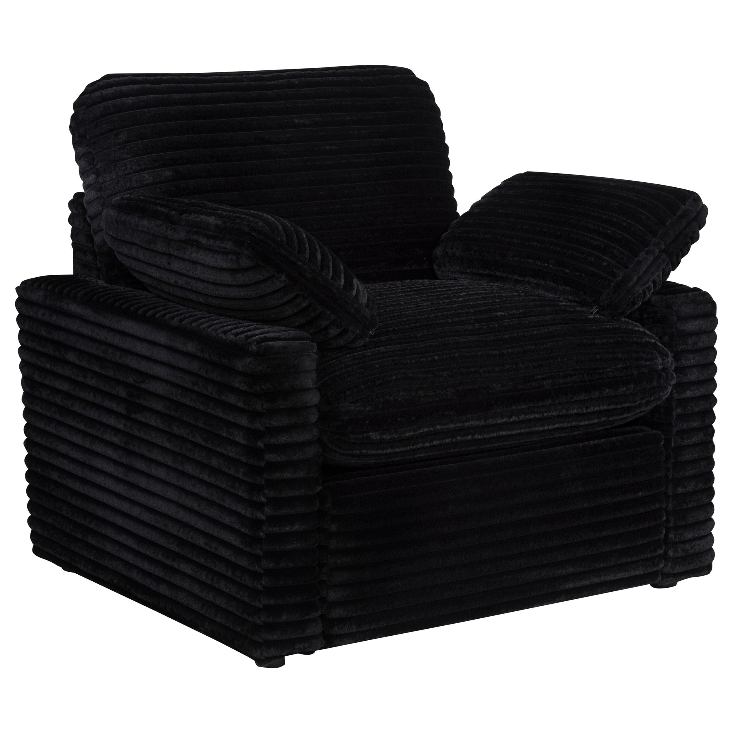  Coaster Furniture Collins 610363P Upholstered Power Recliner Chair - Black IMAGE 1