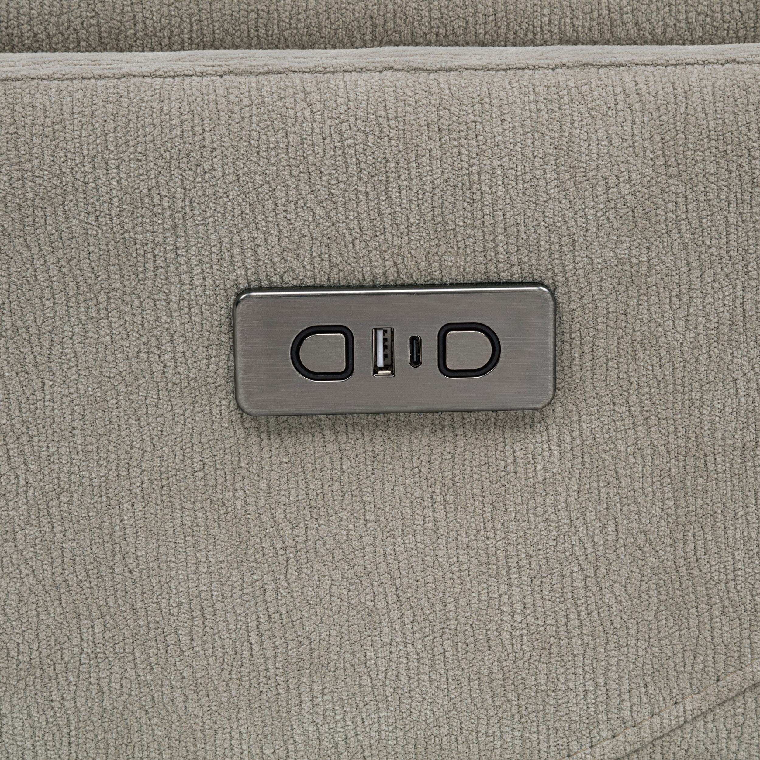  Coaster Furniture Adler 610423P Upholstered Power Swivel Glider Recliner - Greige IMAGE 4