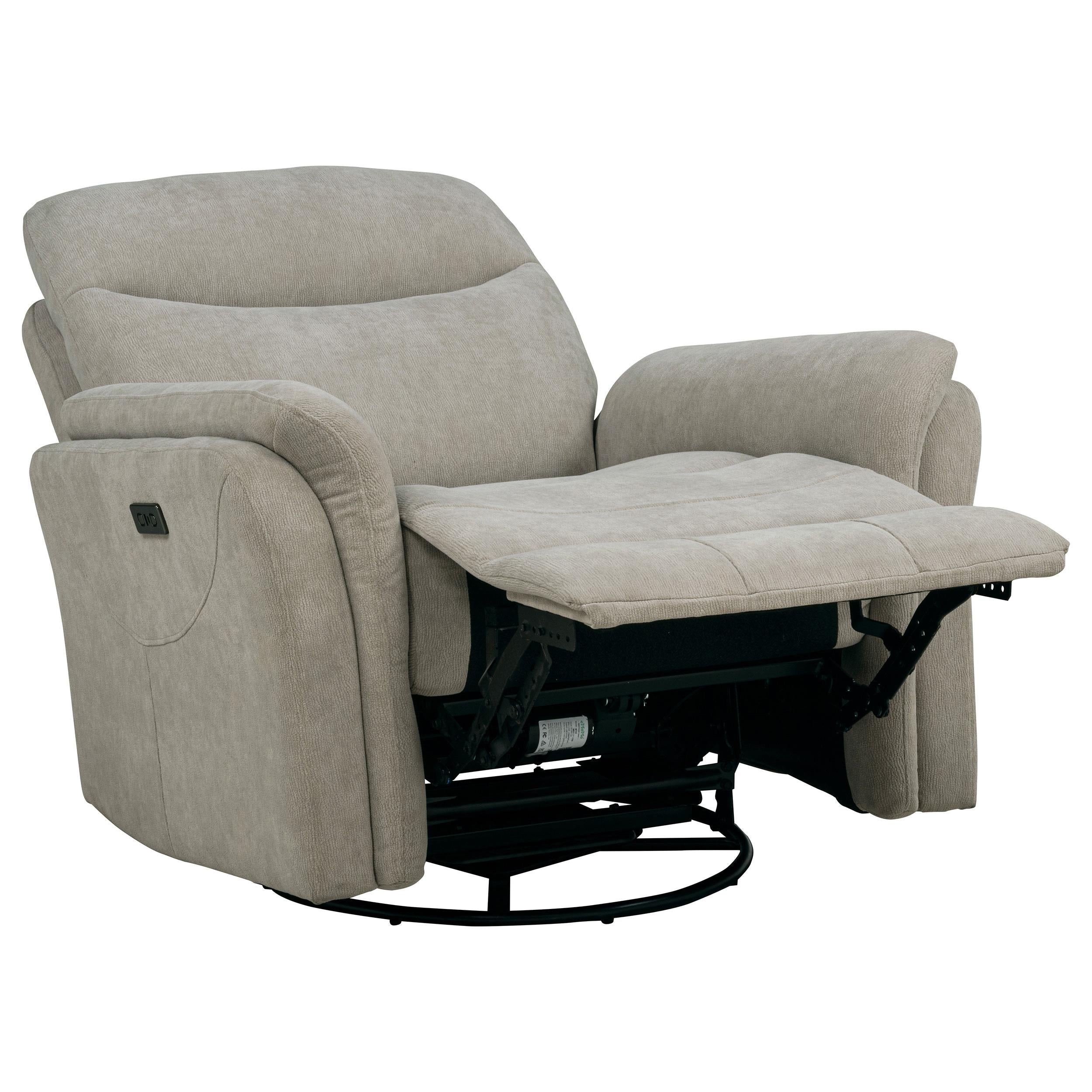  Coaster Furniture Adler 610423P Upholstered Power Swivel Glider Recliner - Greige IMAGE 8