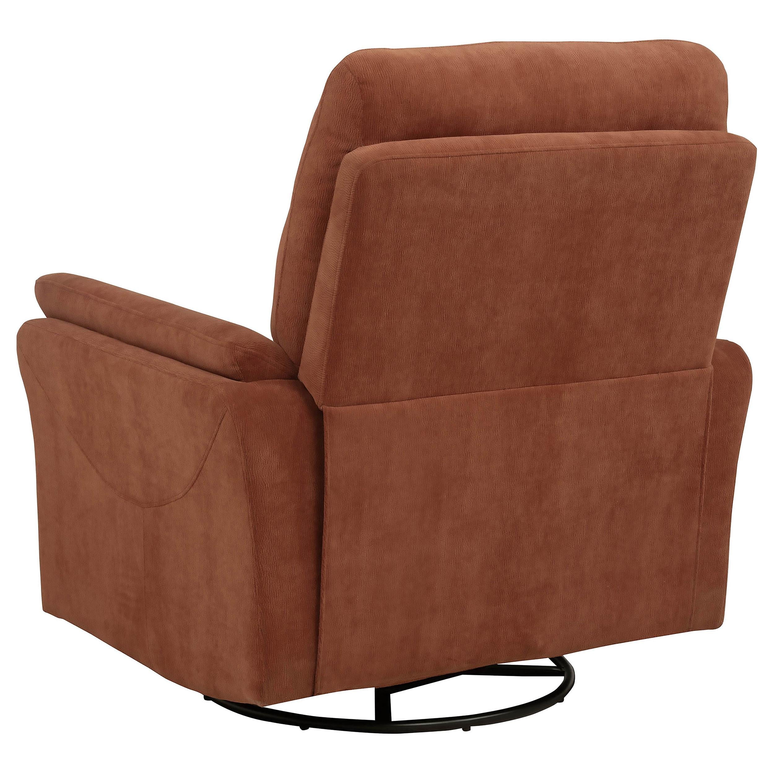  Coaster Furniture Adler 610433P Upholstered Power Swivel Glider Recliner - Rust IMAGE 4