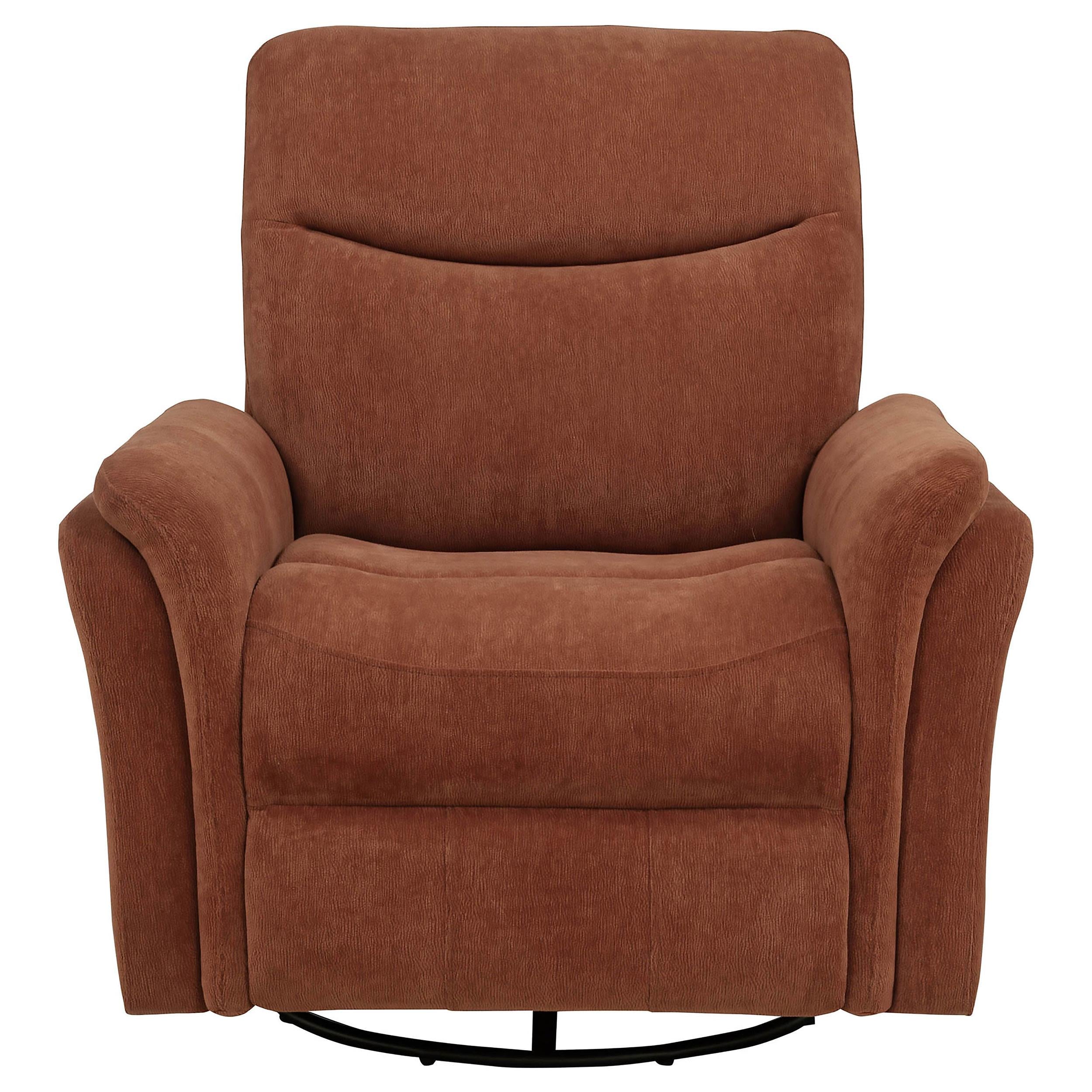  Coaster Furniture Adler 610433P Upholstered Power Swivel Glider Recliner - Rust IMAGE 7