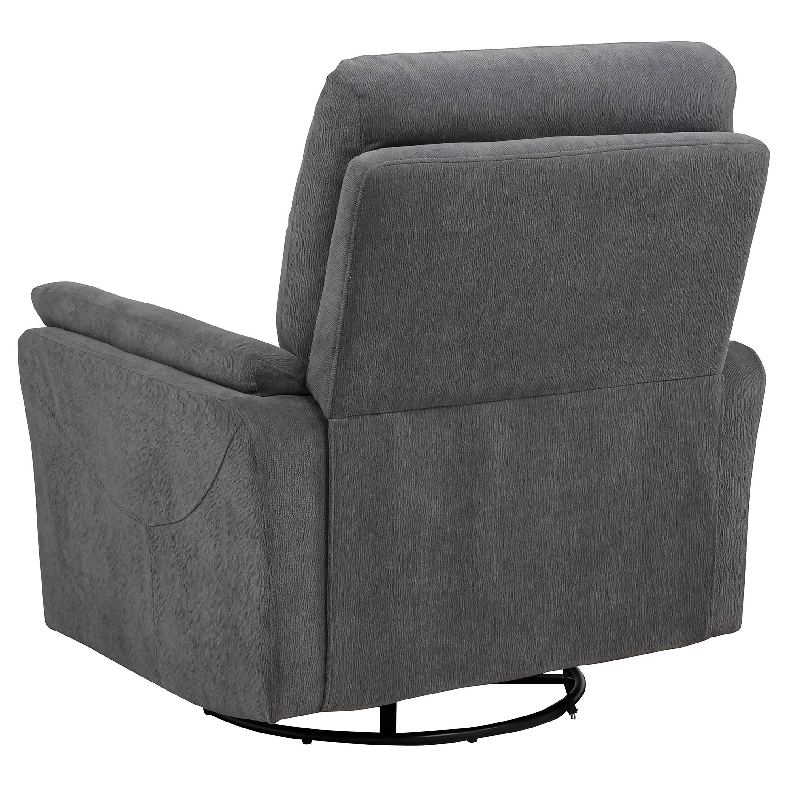  Coaster Furniture Adler 610443P Upholstered Power Swivel Glider Recliner - Charcoal Grey IMAGE 11
