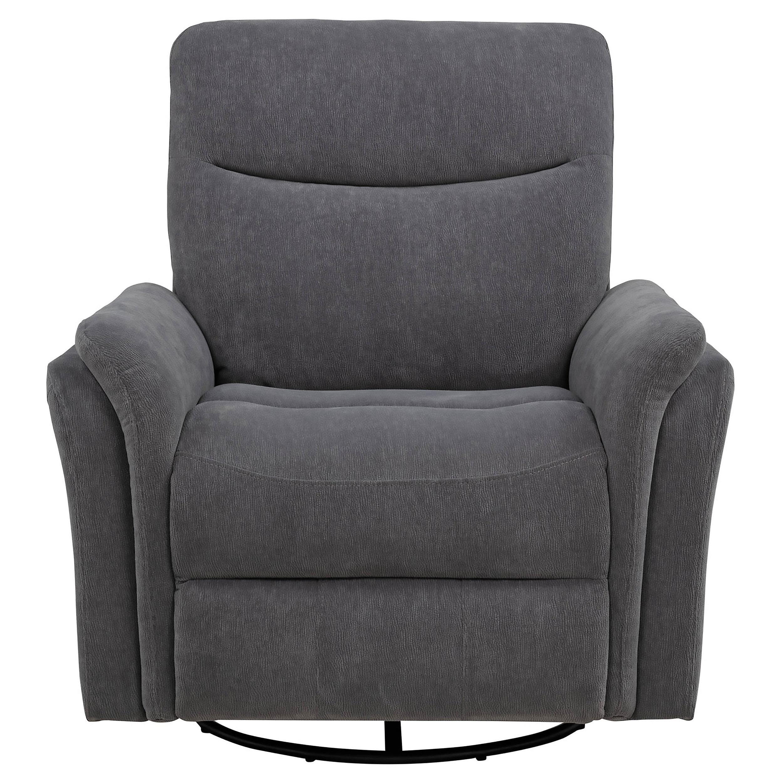  Coaster Furniture Adler 610443P Upholstered Power Swivel Glider Recliner - Charcoal Grey IMAGE 6