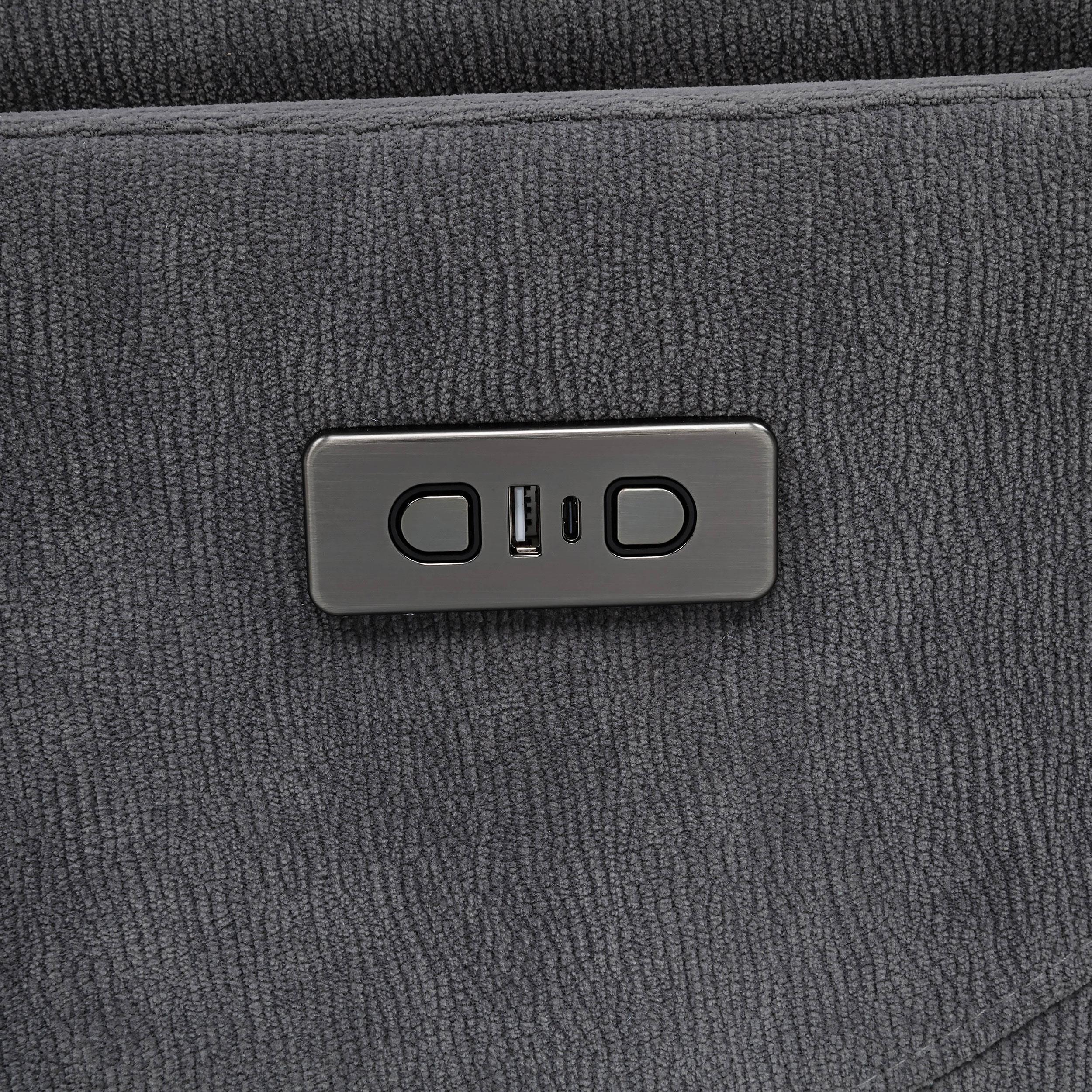  Coaster Furniture Adler 610443P Upholstered Power Swivel Glider Recliner - Charcoal Grey IMAGE 9