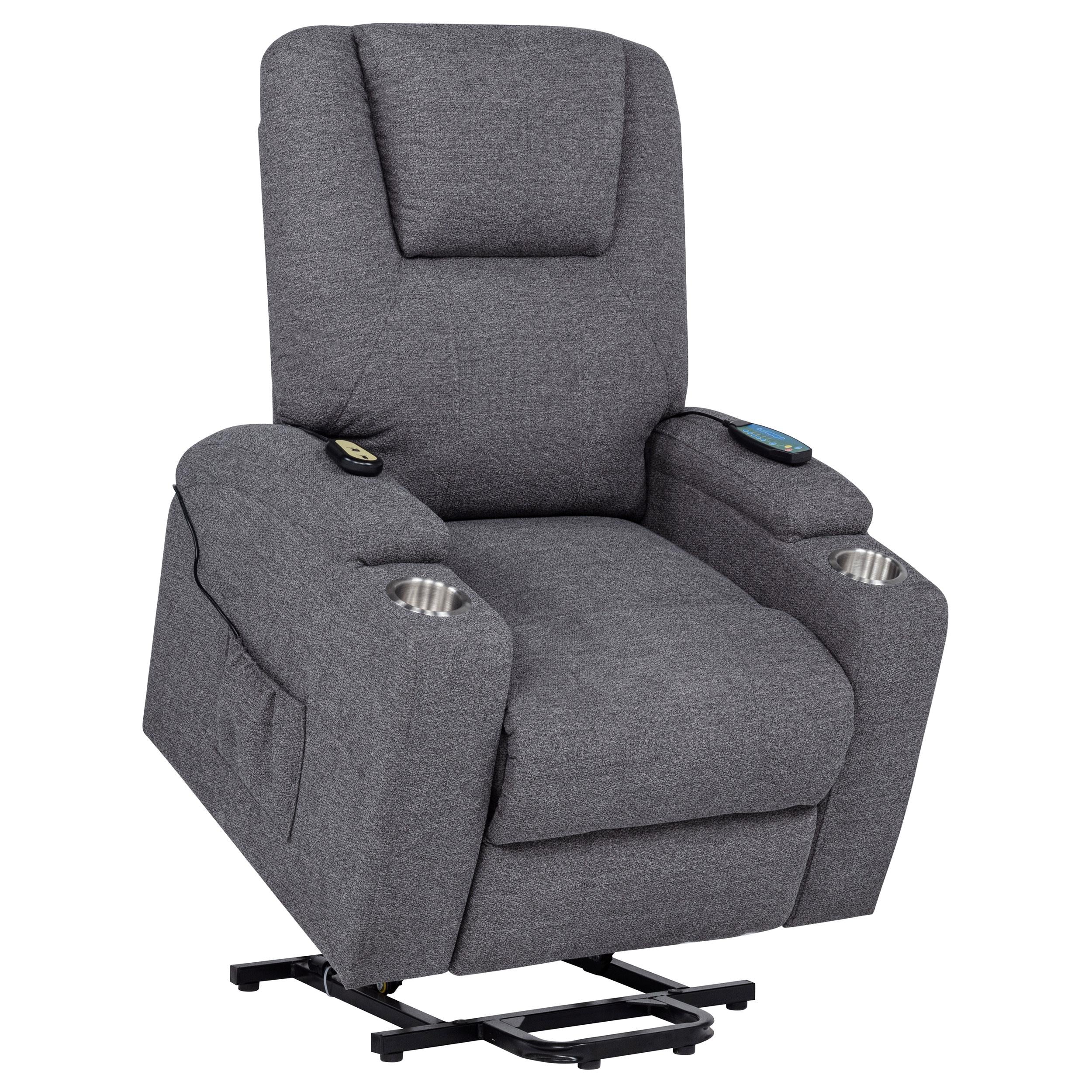  Coaster Furniture Louie 610453P Chenille Upholstered Power Lift Massage Chair - Grey IMAGE 15