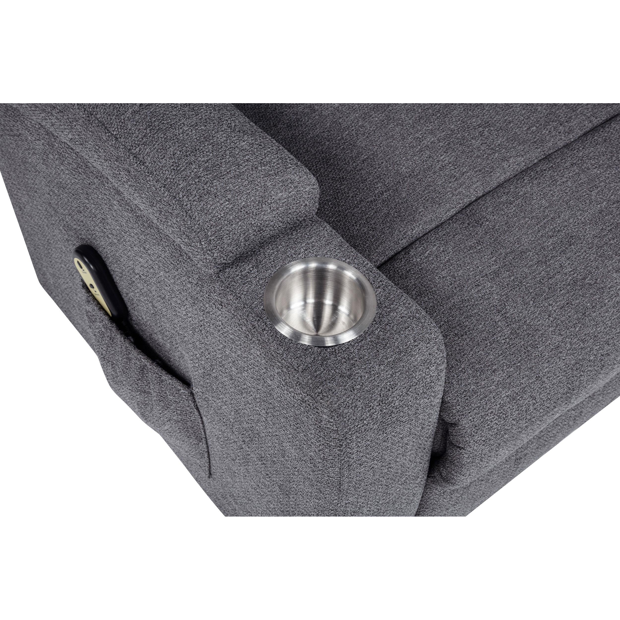  Coaster Furniture Louie 610453P Chenille Upholstered Power Lift Massage Chair - Grey IMAGE 6