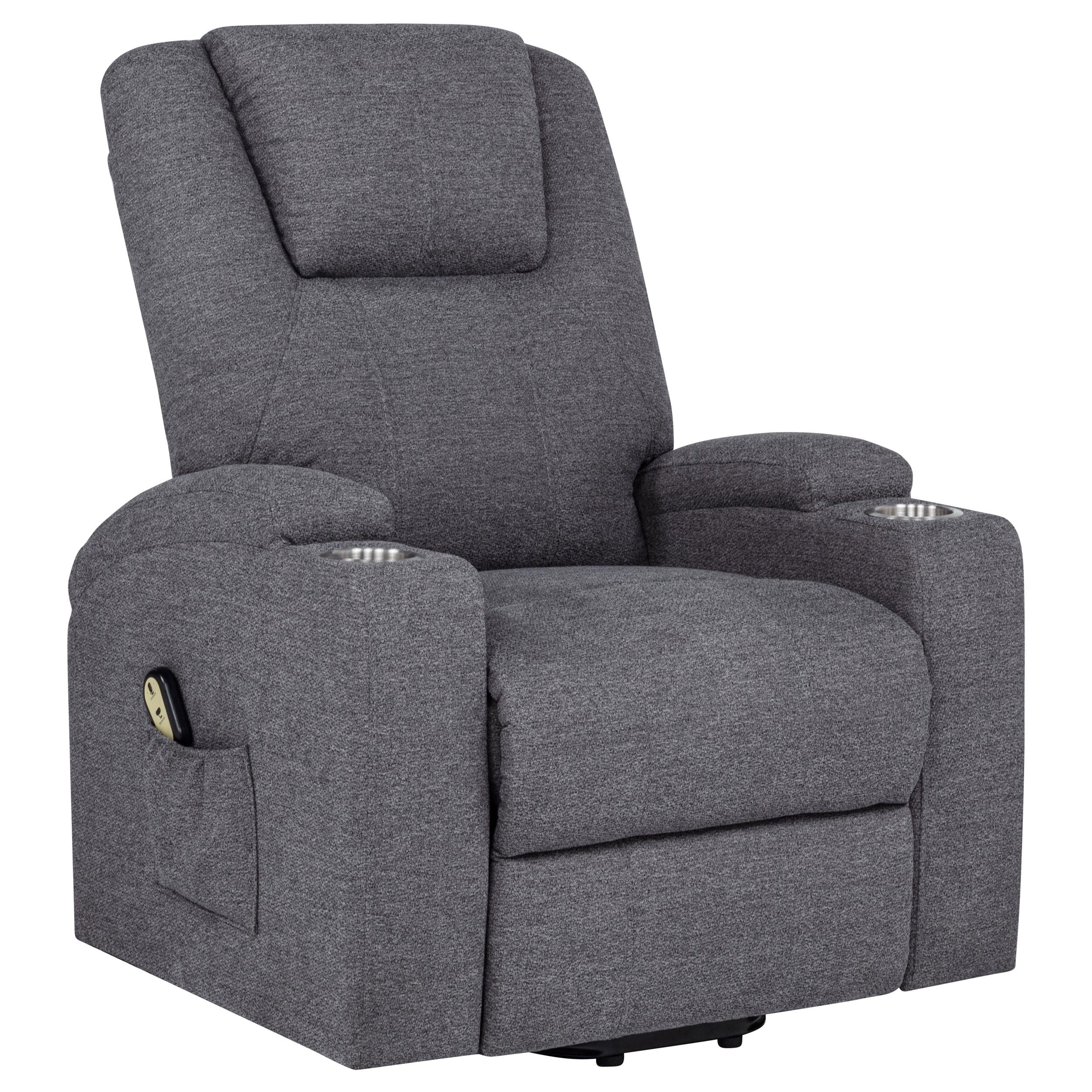  Coaster Furniture Louie 610453P Chenille Upholstered Power Lift Massage Chair - Grey IMAGE 9