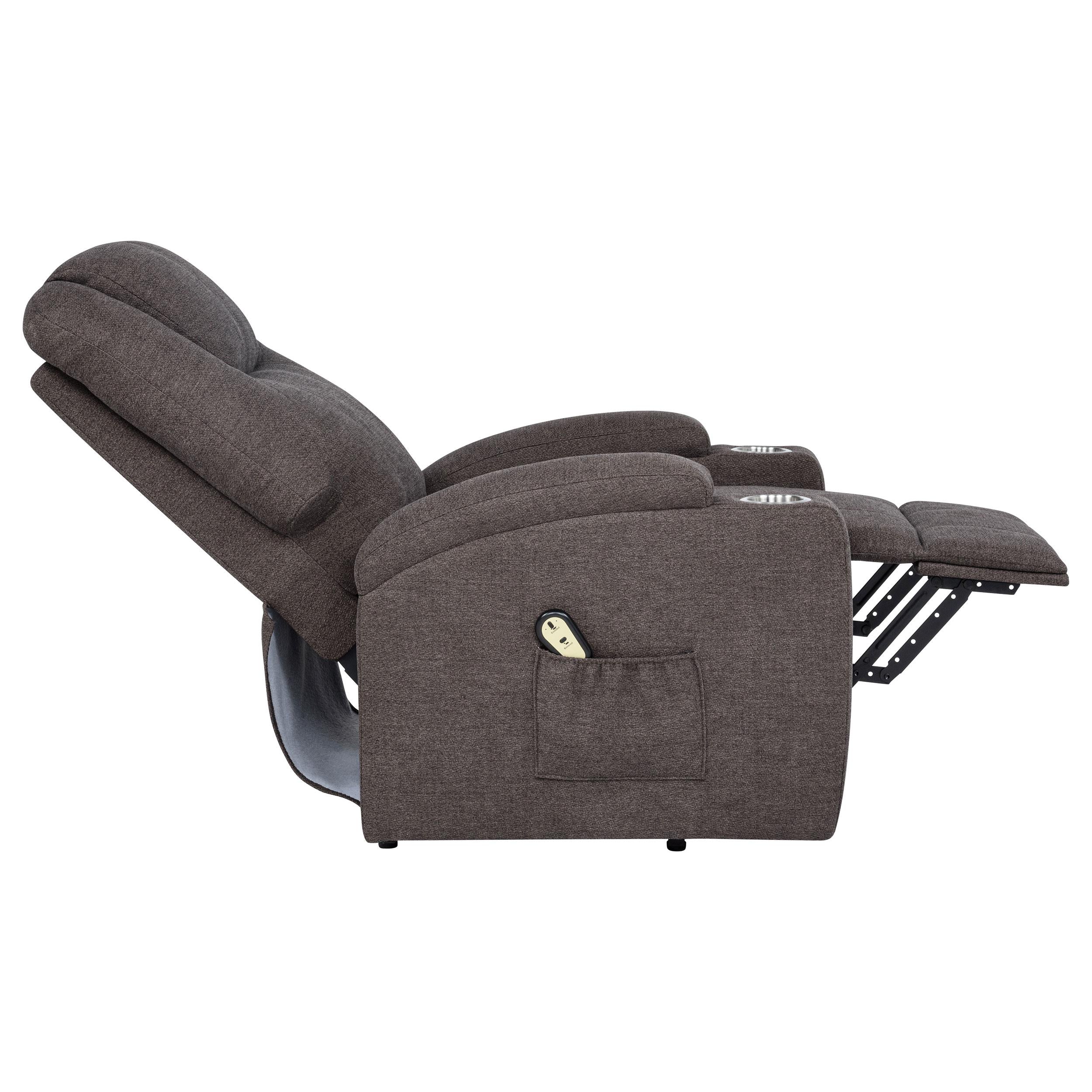 Coaster Furniture Louie 610463P Chenille Upholstered Power Lift Massage Chair - Brown IMAGE 13