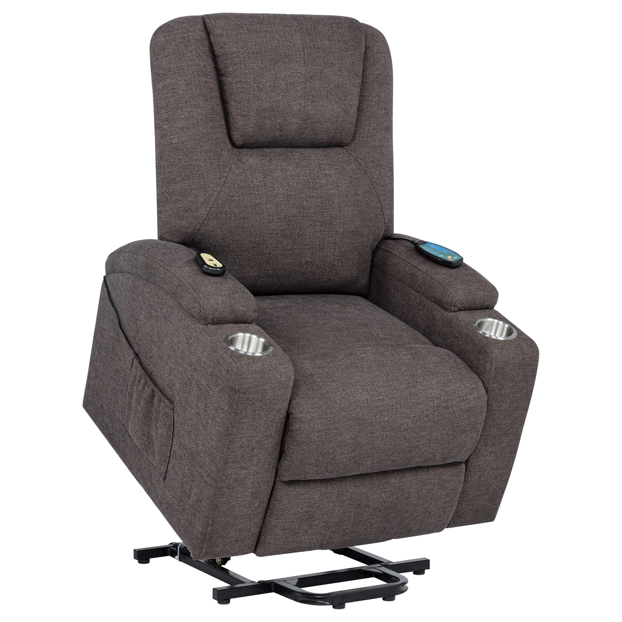  Coaster Furniture Louie 610463P Chenille Upholstered Power Lift Massage Chair - Brown IMAGE 14