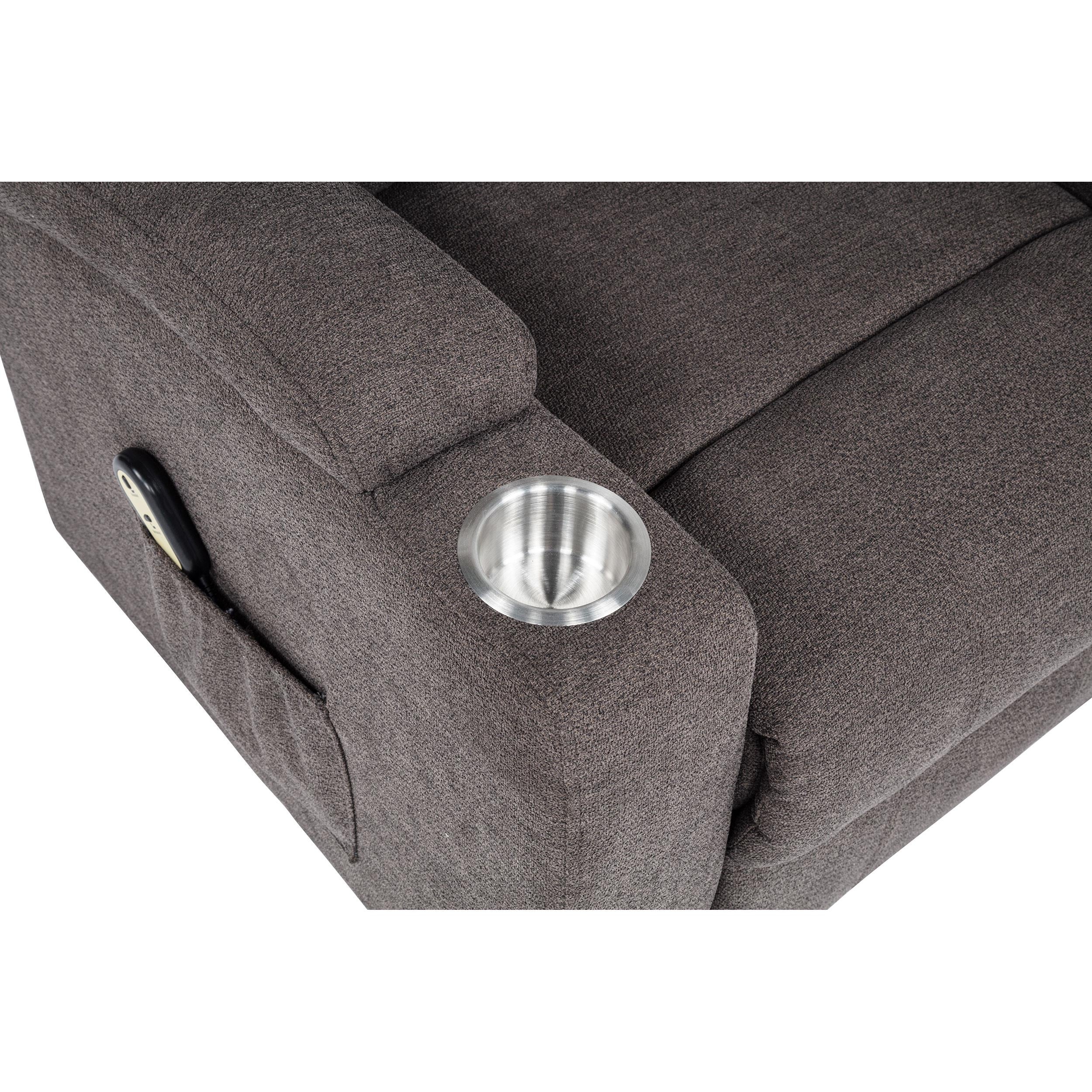  Coaster Furniture Louie 610463P Chenille Upholstered Power Lift Massage Chair - Brown IMAGE 2