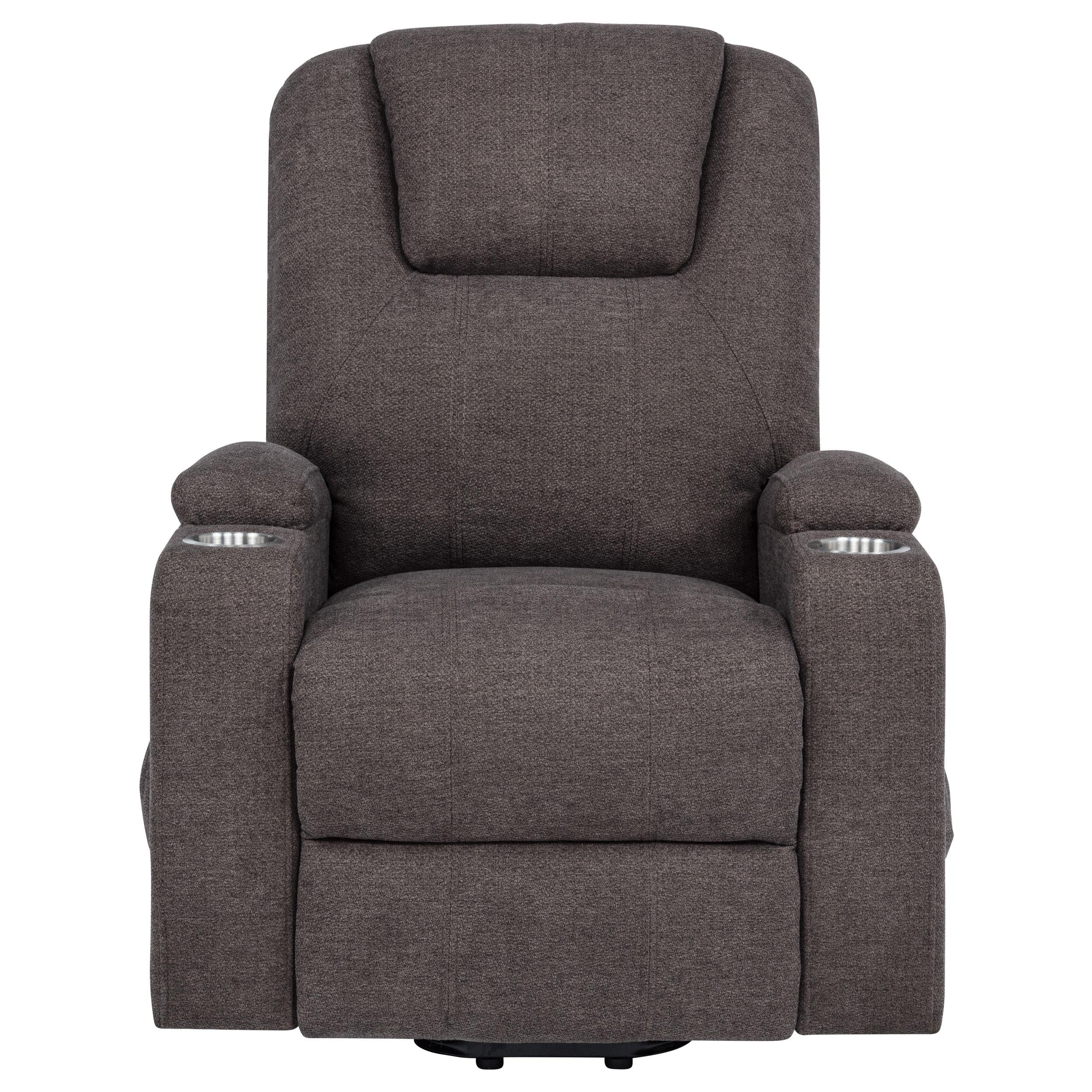  Coaster Furniture Louie 610463P Chenille Upholstered Power Lift Massage Chair - Brown IMAGE 7