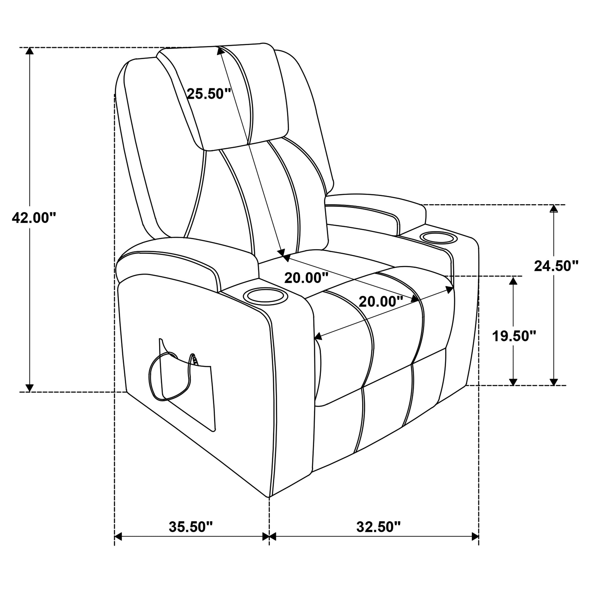  Coaster Furniture Louie 610463P Chenille Upholstered Power Lift Massage Chair - Brown IMAGE 9