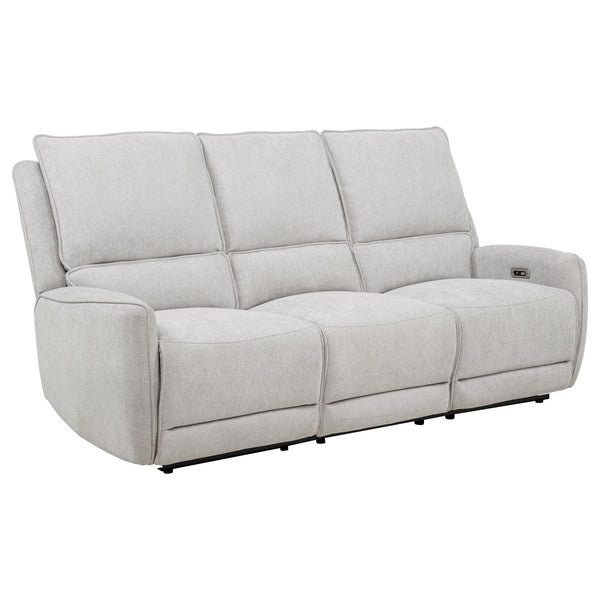 Coaster Furniture Sylmar 610521P Chenille Upholstered Power Reclining Sofa - Dove Grey