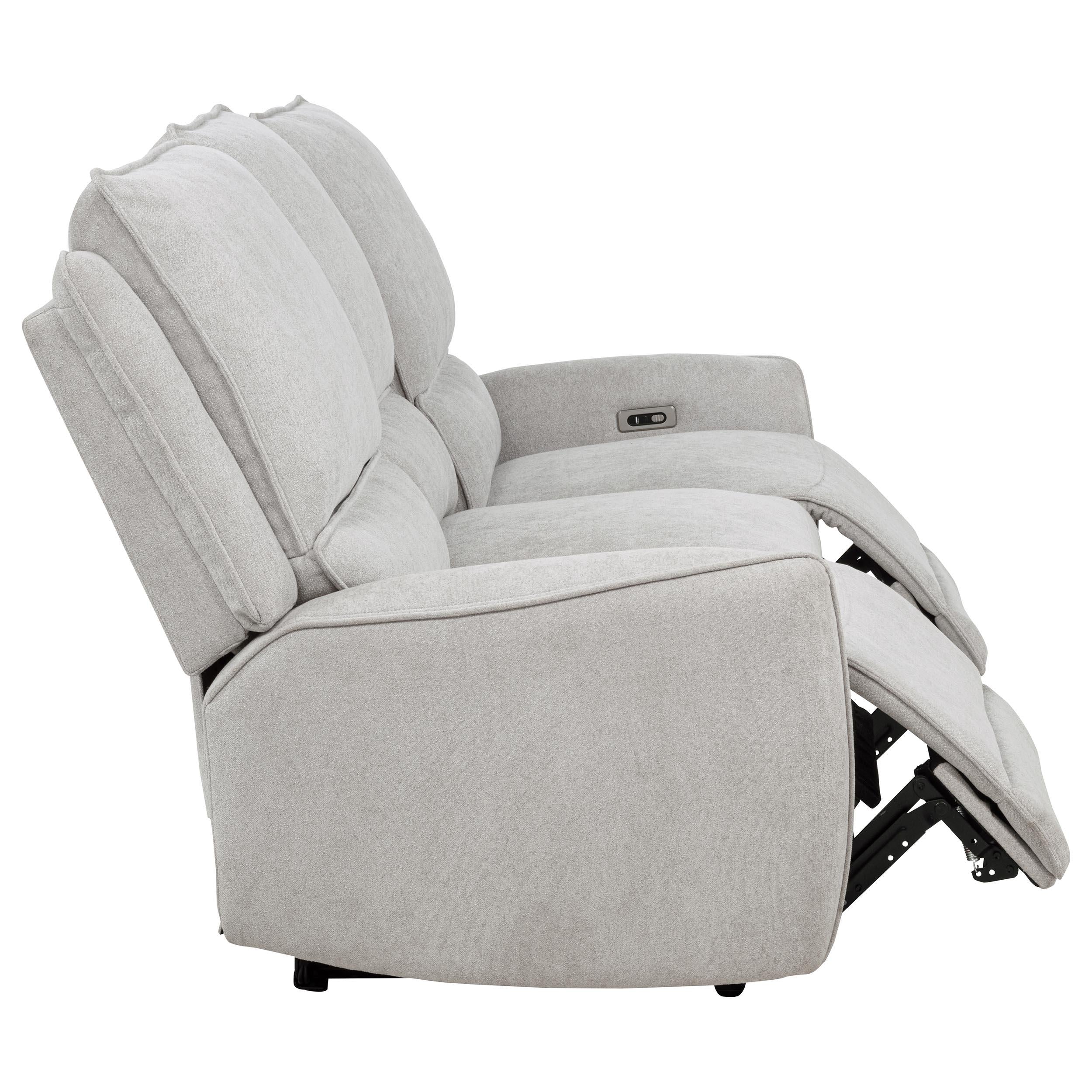  Coaster Furniture Sylmar 610521P Chenille Upholstered Power Reclining Sofa - Dove Grey IMAGE 11