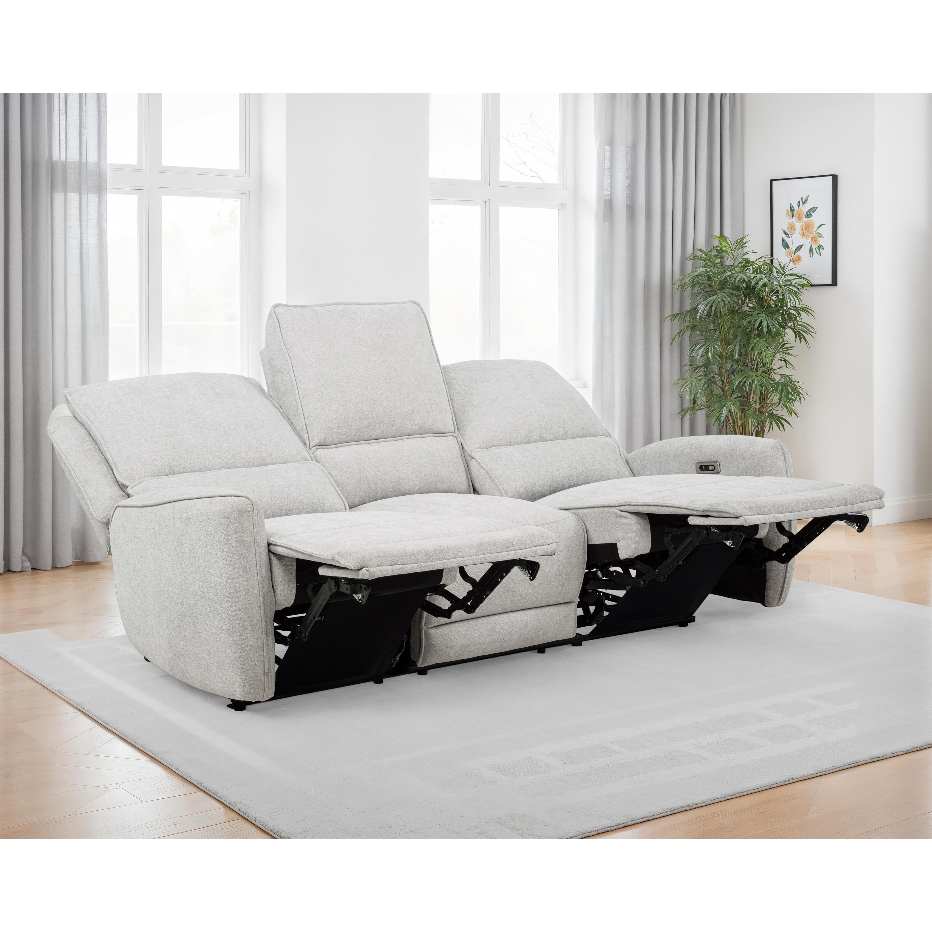  Coaster Furniture Sylmar 610521P Chenille Upholstered Power Reclining Sofa - Dove Grey IMAGE 12