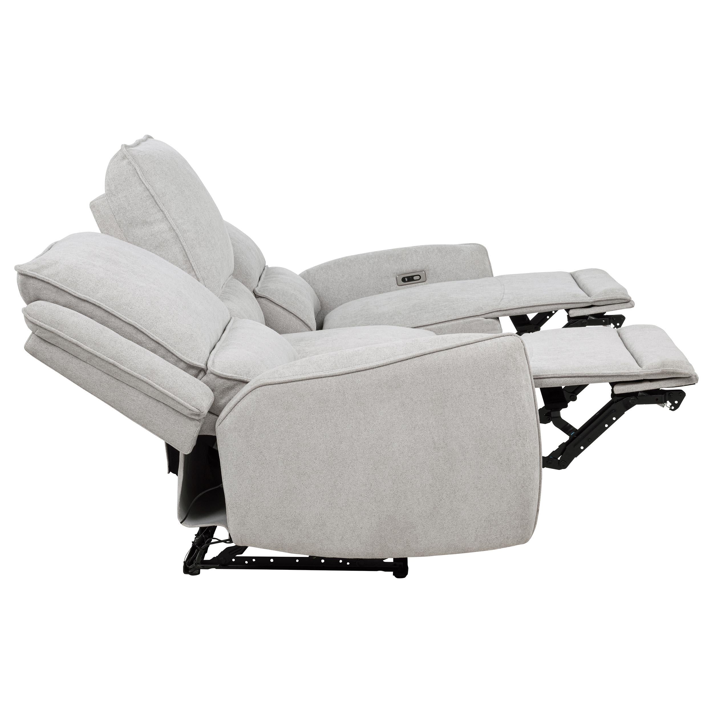  Coaster Furniture Sylmar 610521P Chenille Upholstered Power Reclining Sofa - Dove Grey IMAGE 3
