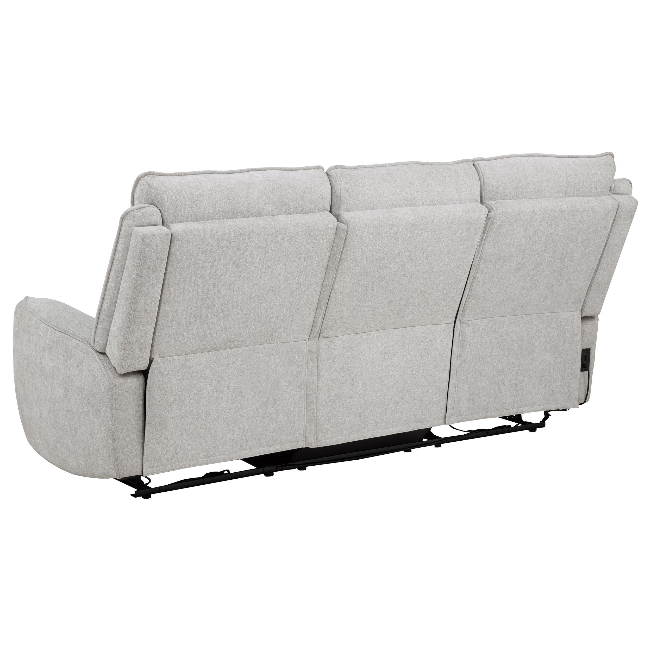  Coaster Furniture Sylmar 610521P Chenille Upholstered Power Reclining Sofa - Dove Grey IMAGE 6