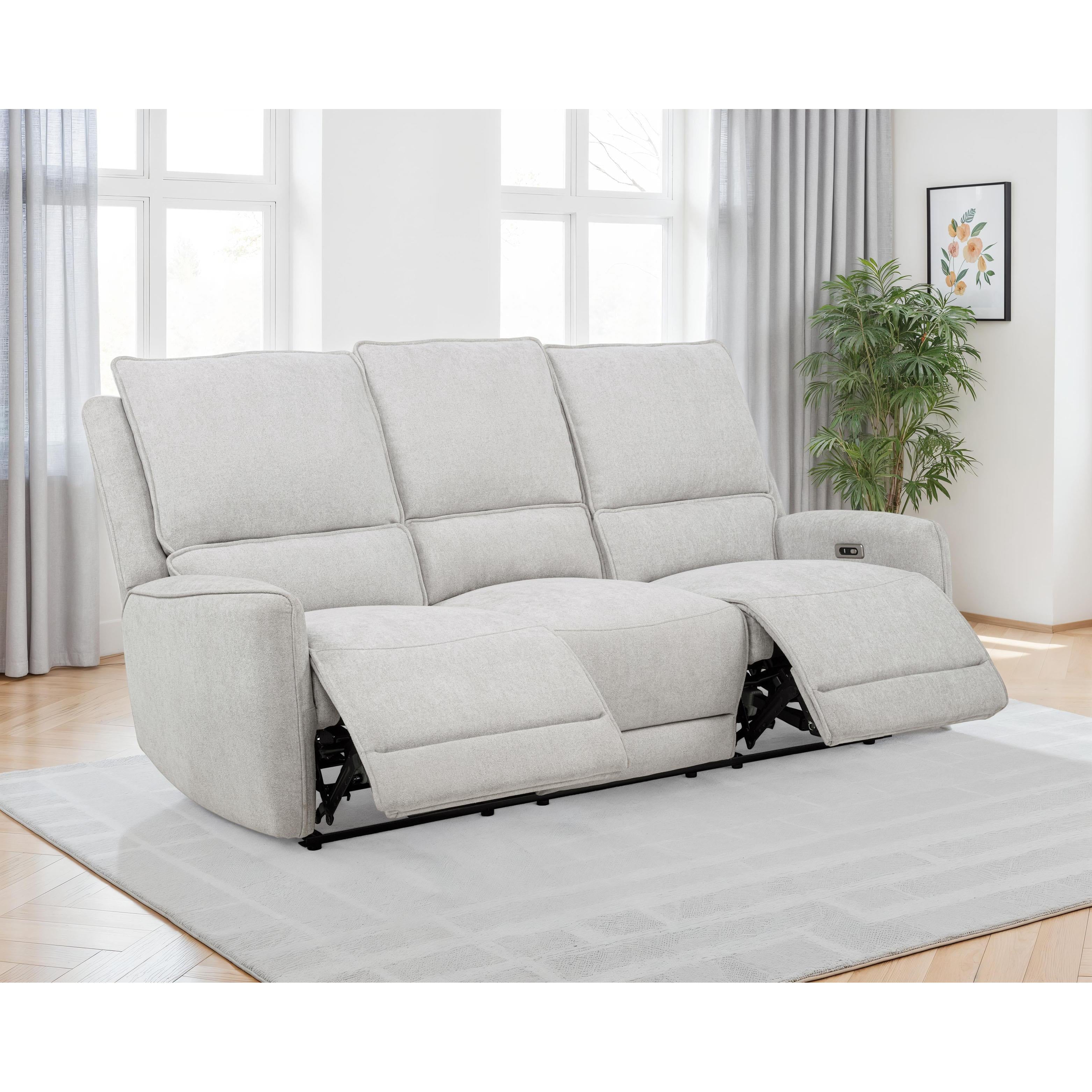  Coaster Furniture Sylmar 610521P Chenille Upholstered Power Reclining Sofa - Dove Grey IMAGE 8