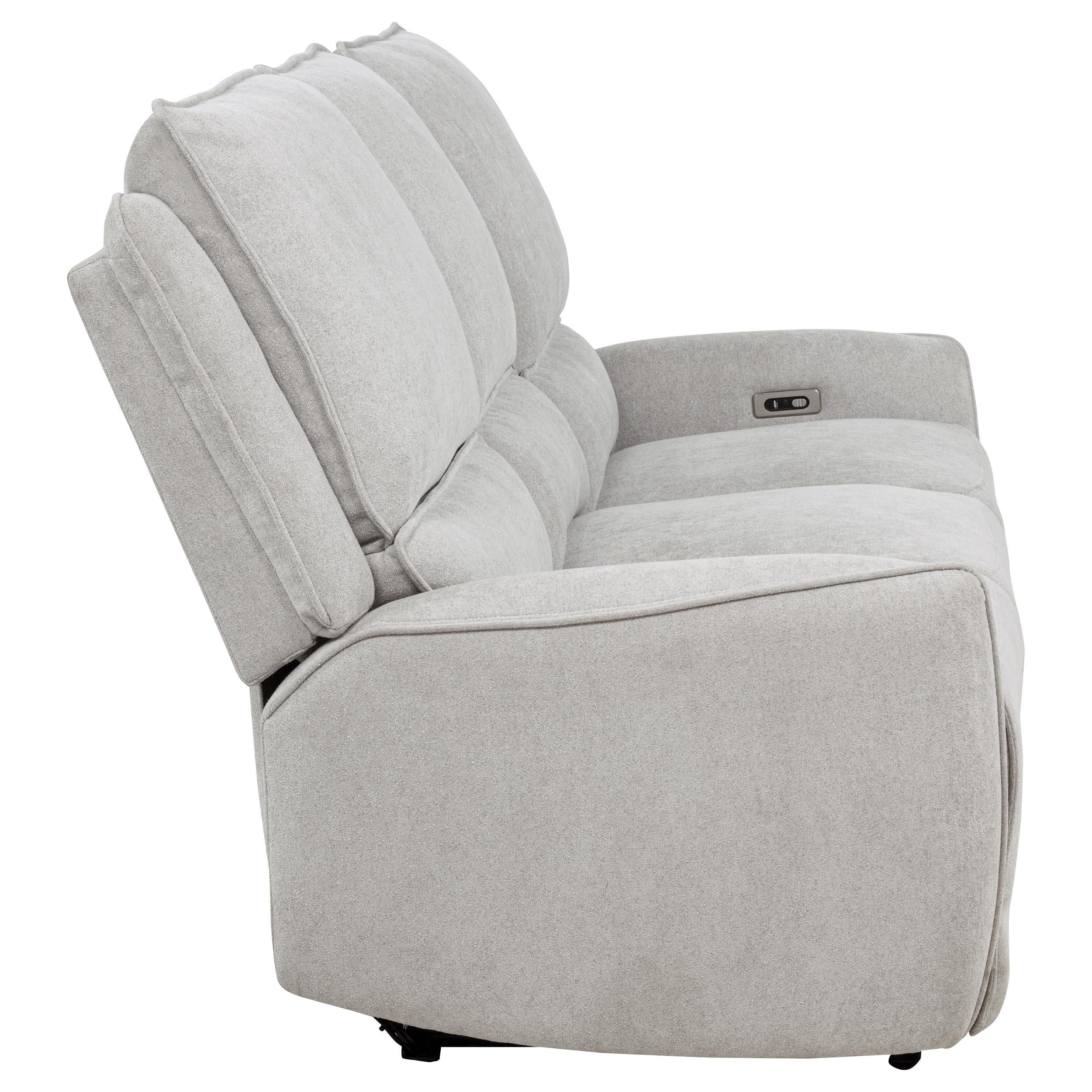 Coaster Furniture Sylmar 610521P Chenille Upholstered Power Reclining Sofa - Dove Grey IMAGE 9