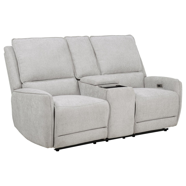 Coaster Furniture Sylmar 610522P Chenille Upholstered Power Reclining Loveseat - Dove Grey