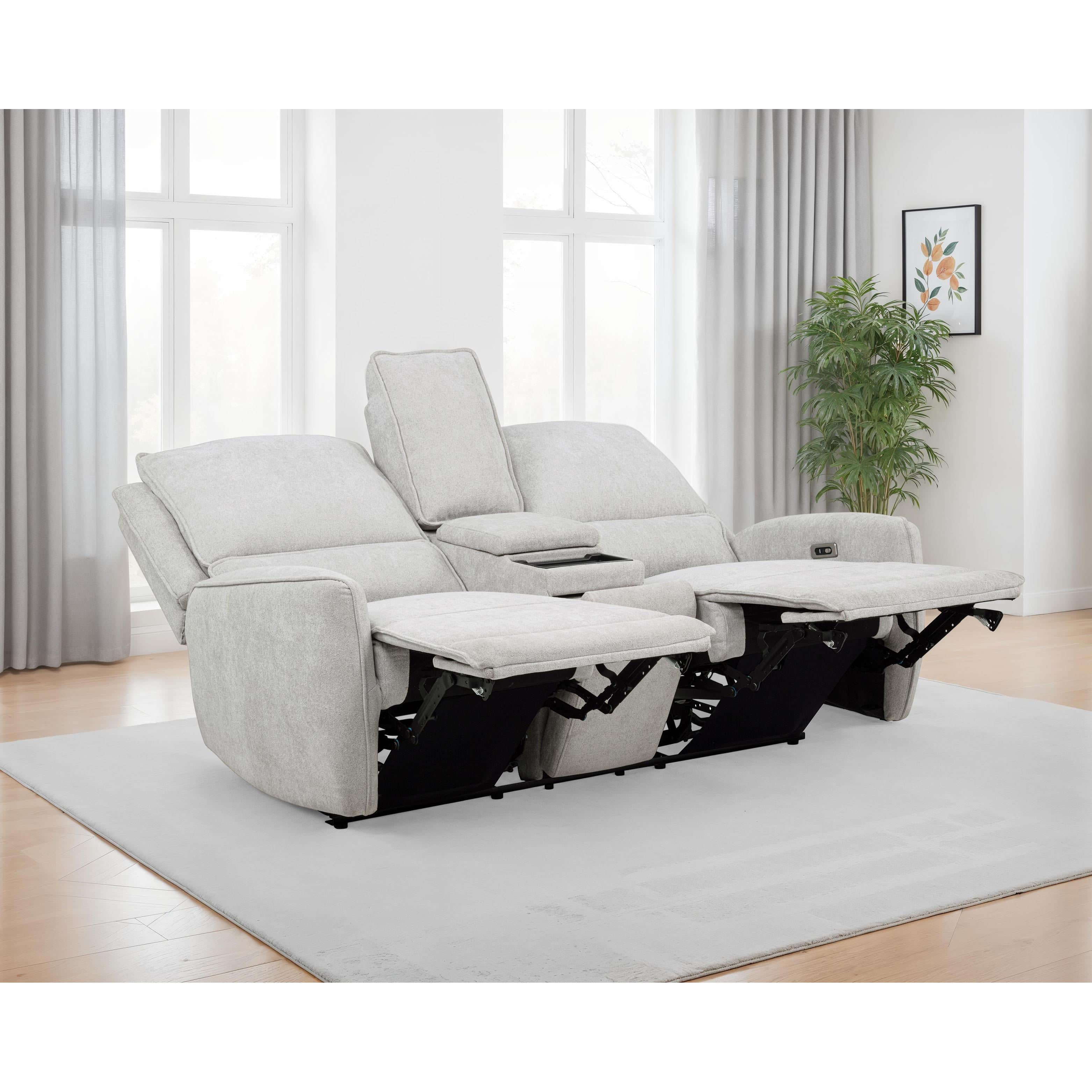  Coaster Furniture Sylmar 610522P Chenille Upholstered Power Reclining Loveseat - Dove Grey IMAGE 11