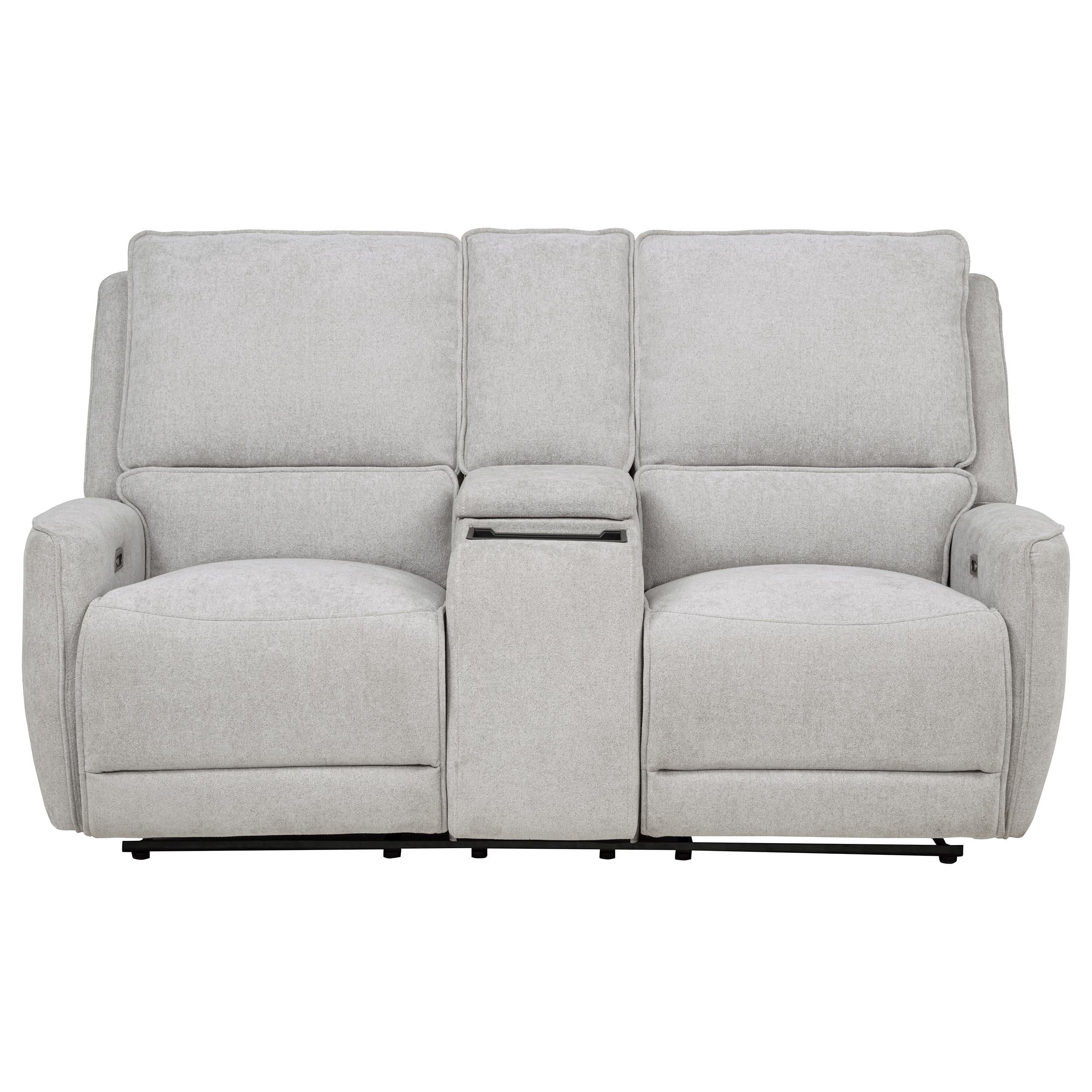  Coaster Furniture Sylmar 610522P Chenille Upholstered Power Reclining Loveseat - Dove Grey IMAGE 2