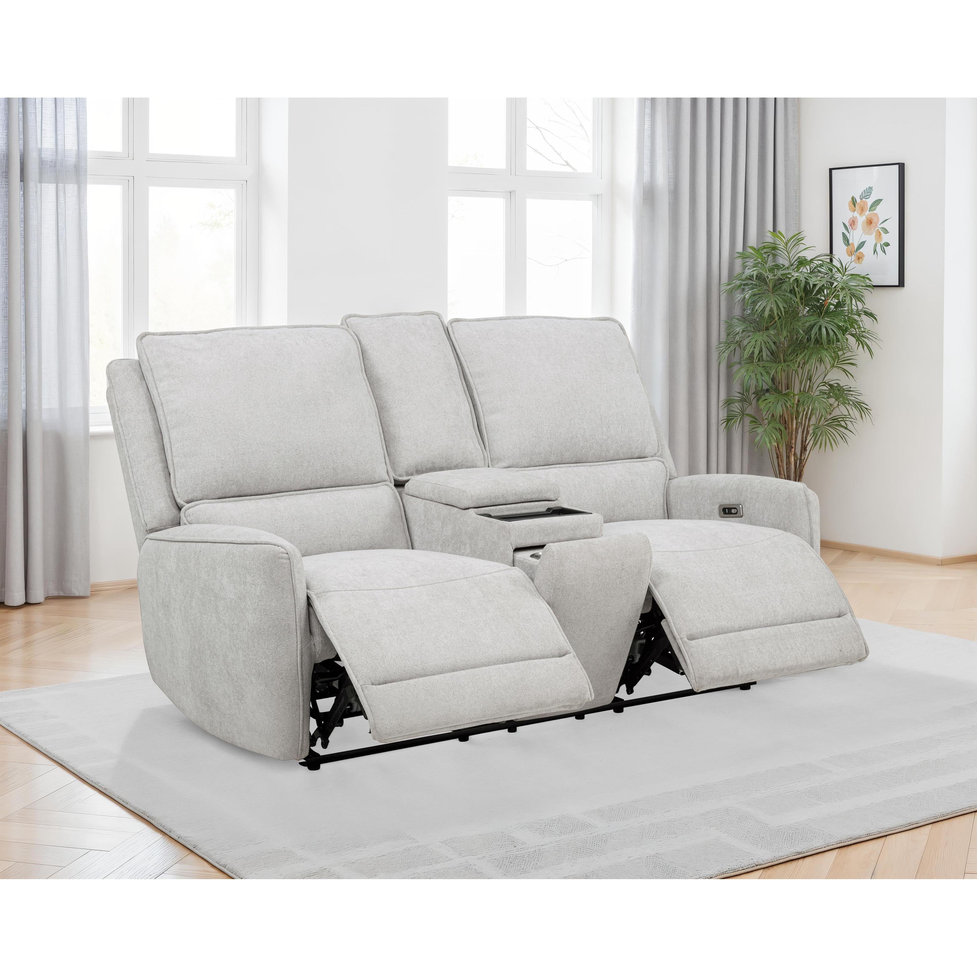  Coaster Furniture Sylmar 610522P Chenille Upholstered Power Reclining Loveseat - Dove Grey IMAGE 7
