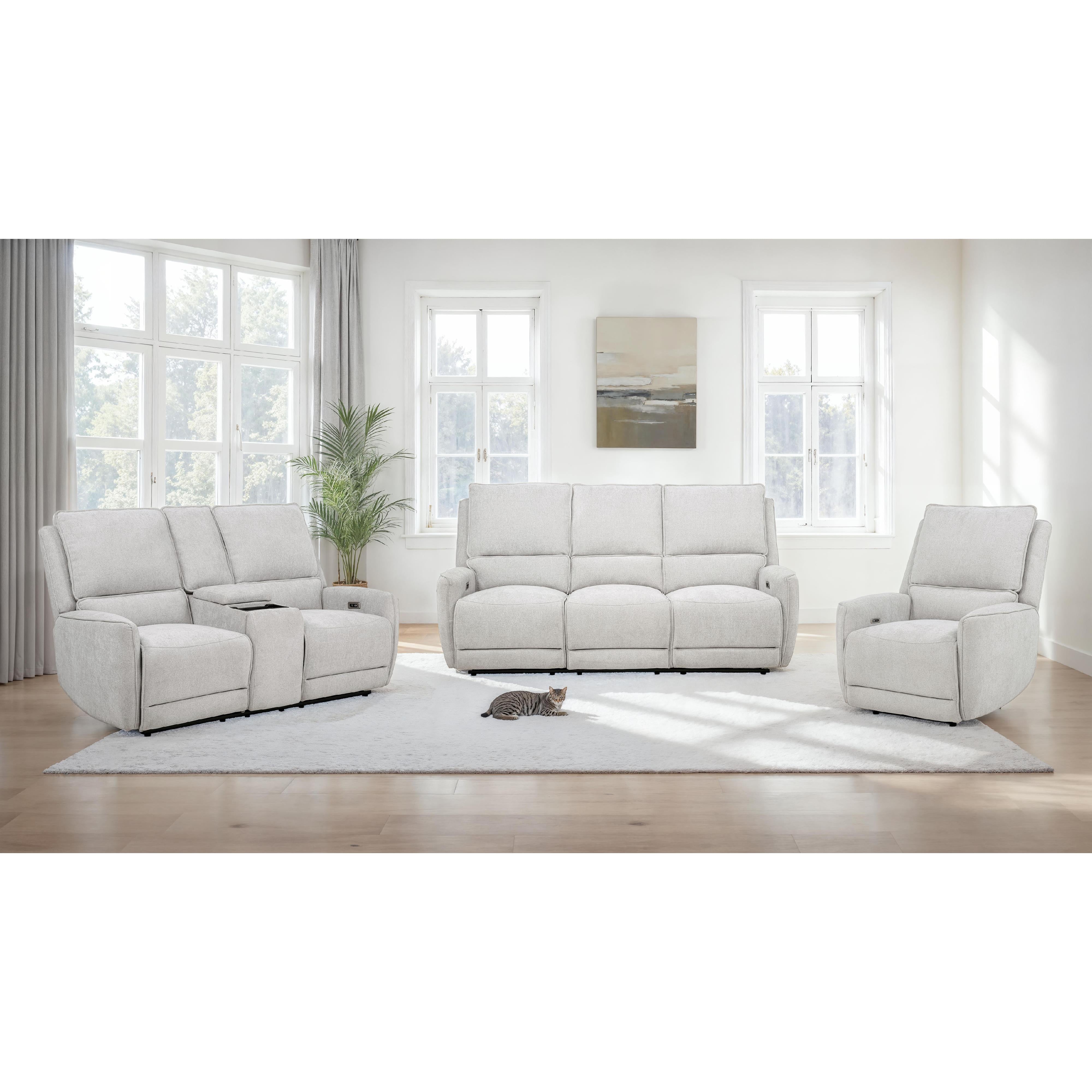  Coaster Furniture Sylmar 610523P Chenille Upholstered Power Recliner - Dove Grey IMAGE 13
