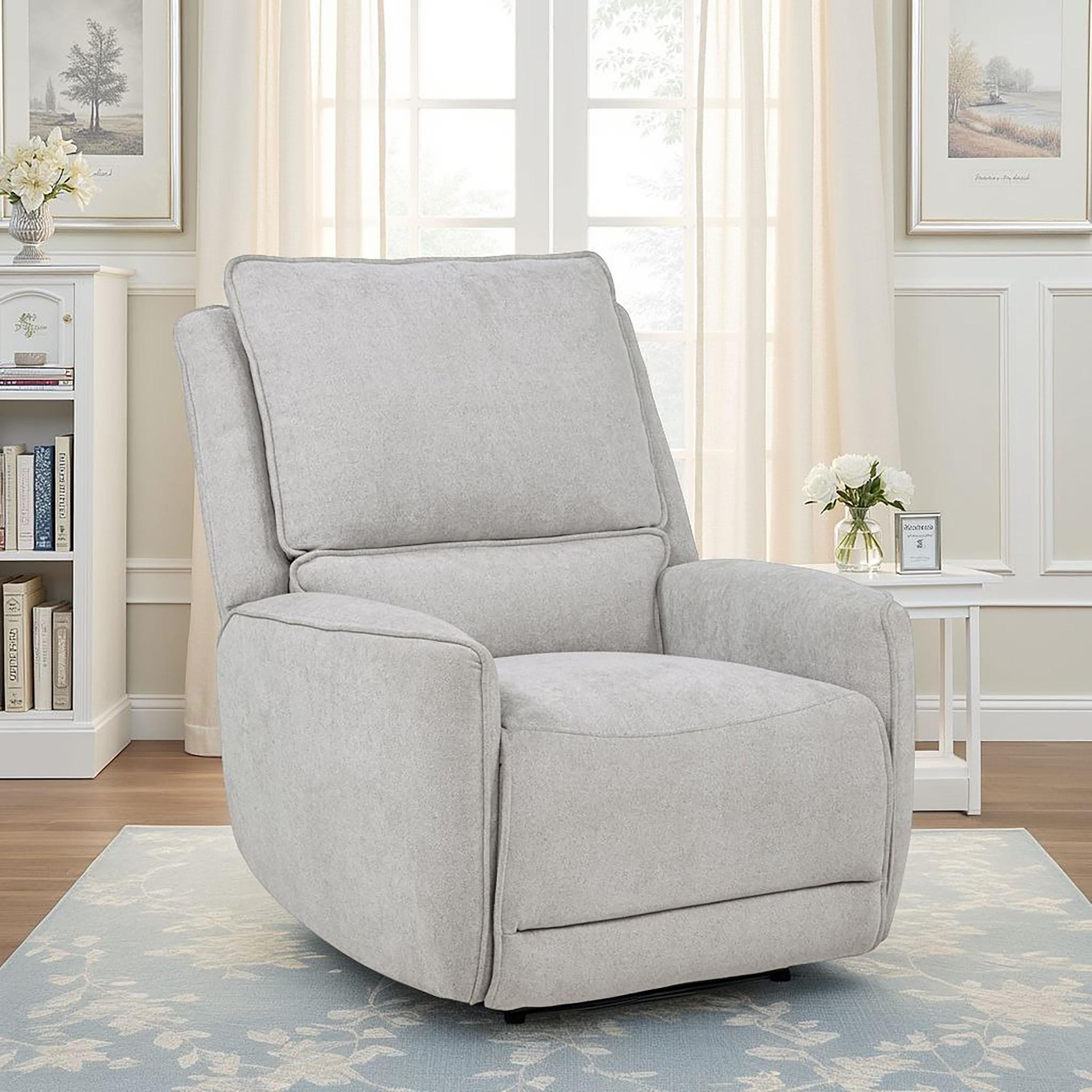  Coaster Furniture Sylmar 610523P Chenille Upholstered Power Recliner - Dove Grey IMAGE 2