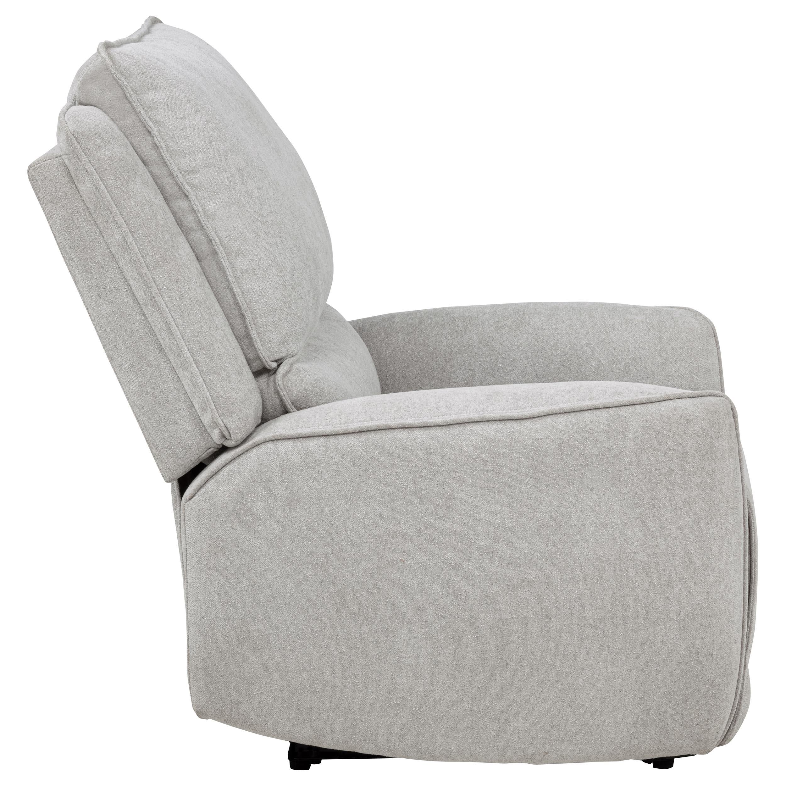  Coaster Furniture Sylmar 610523P Chenille Upholstered Power Recliner - Dove Grey IMAGE 4