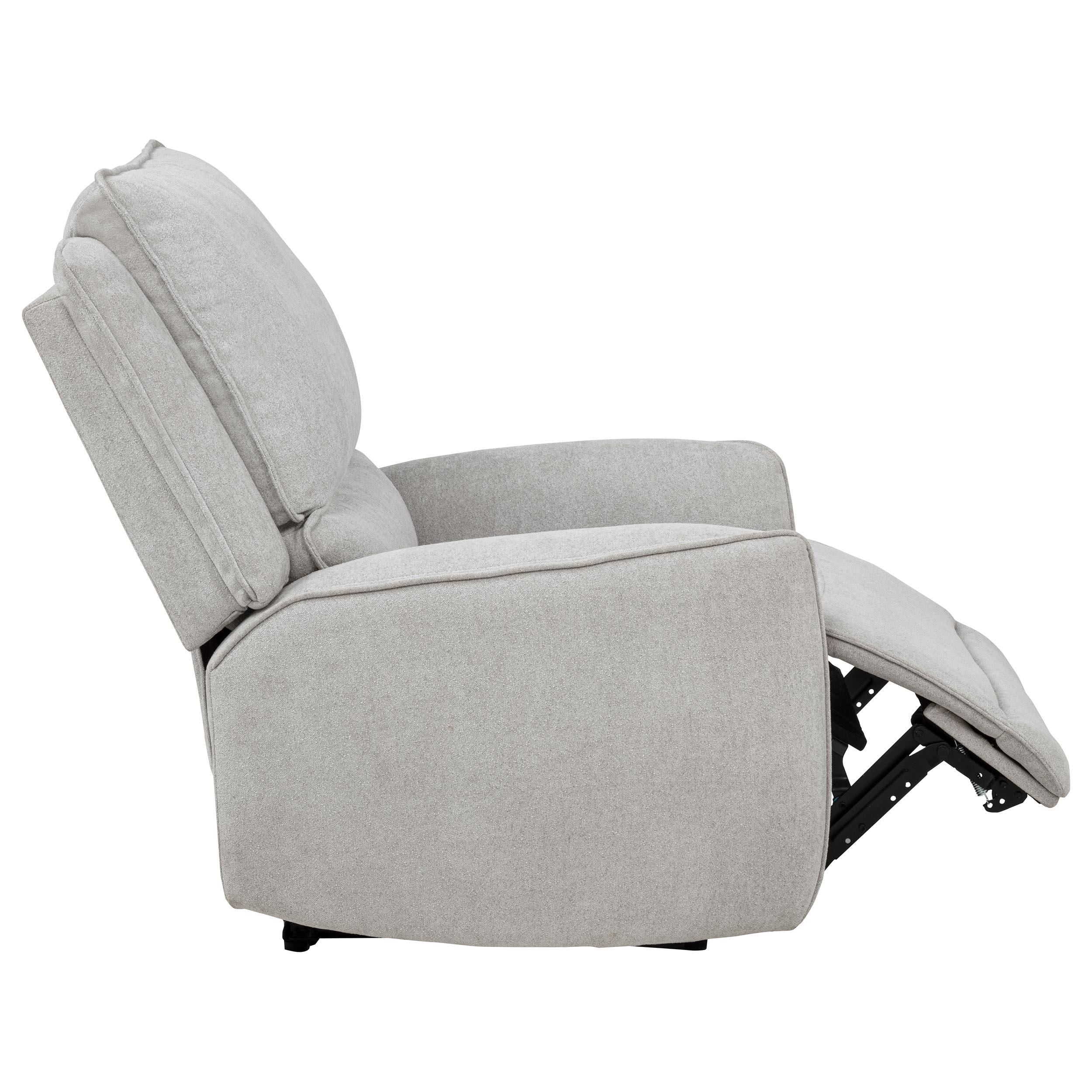  Coaster Furniture Sylmar 610523P Chenille Upholstered Power Recliner - Dove Grey IMAGE 6