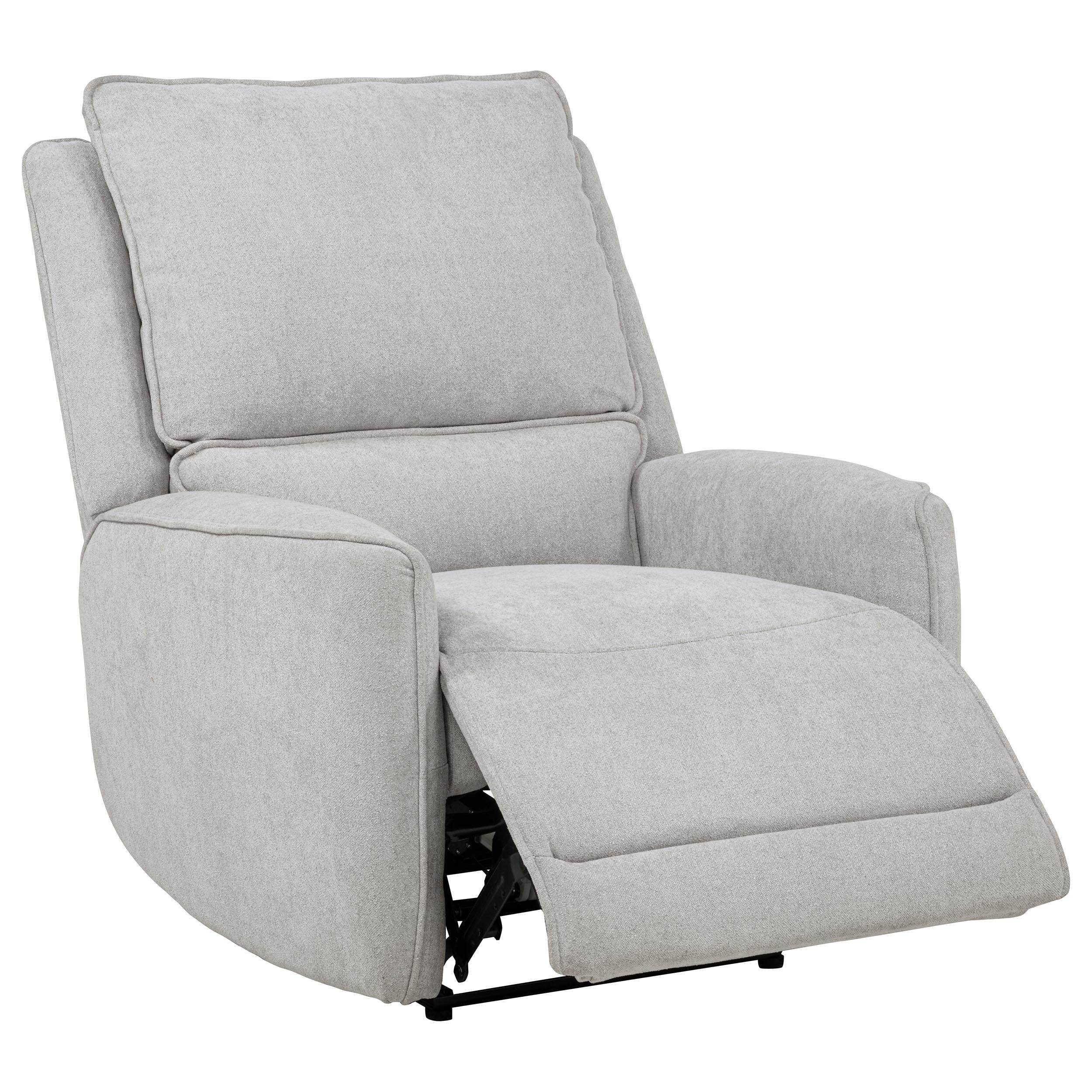  Coaster Furniture Sylmar 610523P Chenille Upholstered Power Recliner - Dove Grey IMAGE 7