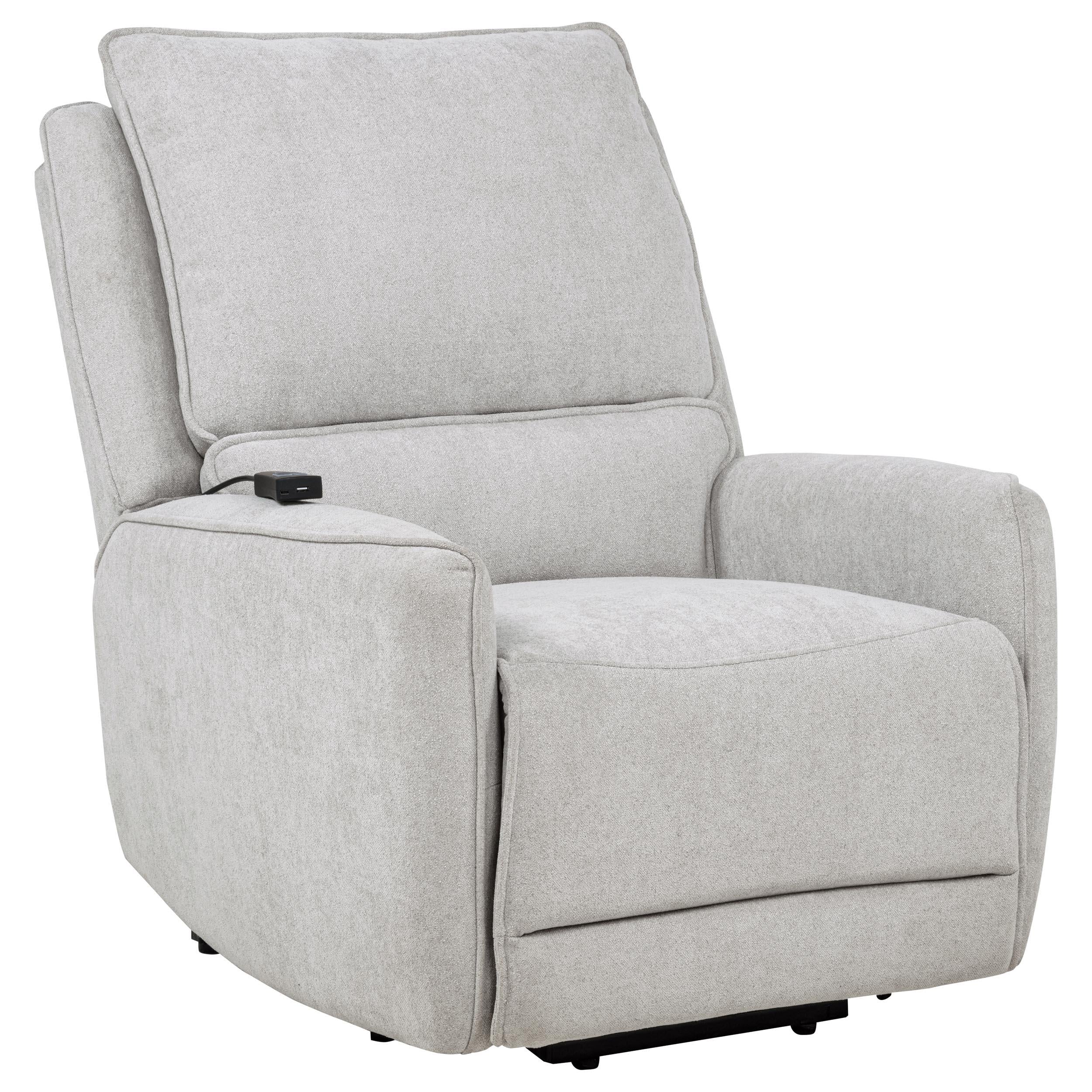  Coaster Furniture Sylmar 610524PP Chenille Upholstered Dual Power Lift Recliner - Dove Grey IMAGE 1