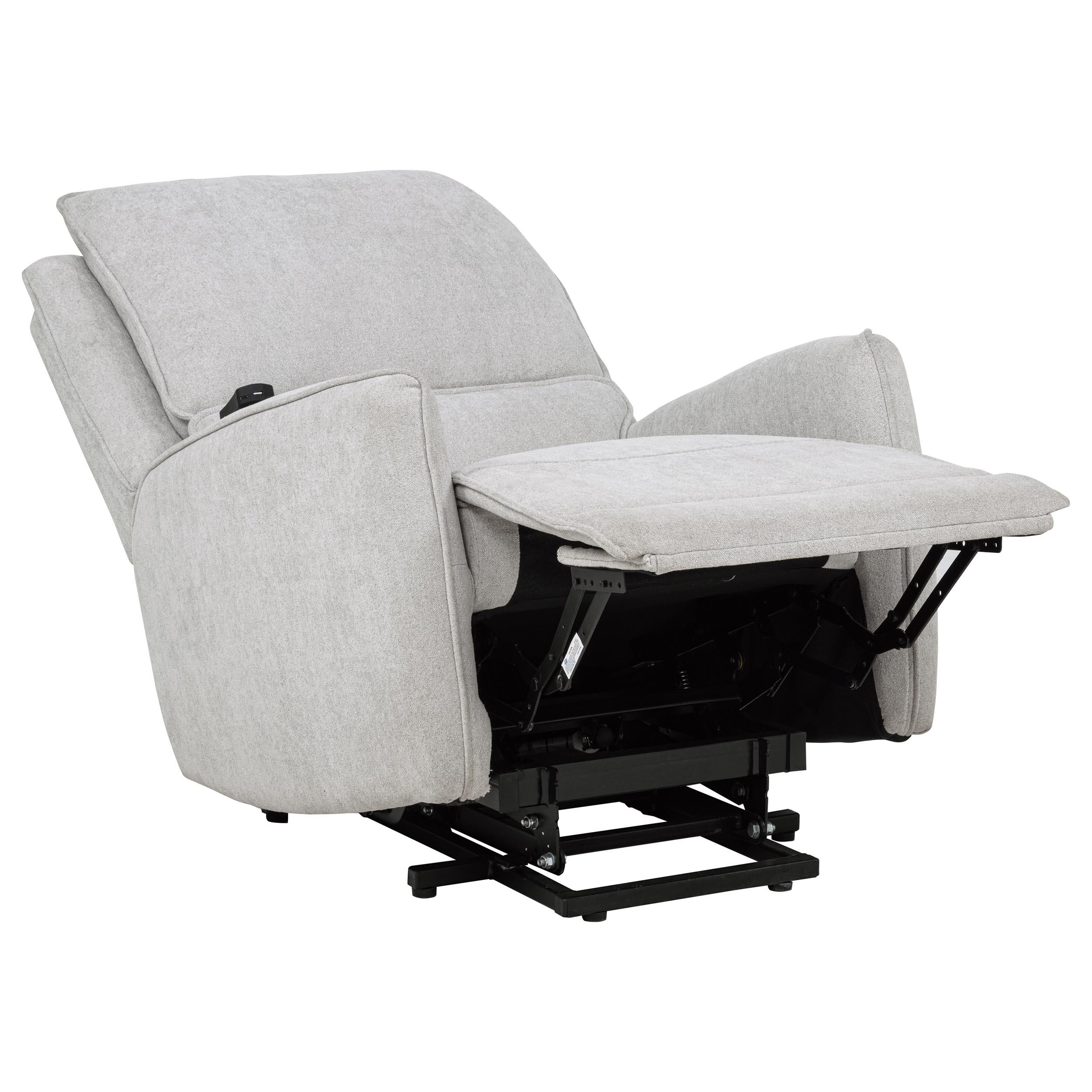  Coaster Furniture Sylmar 610524PP Chenille Upholstered Dual Power Lift Recliner - Dove Grey IMAGE 11