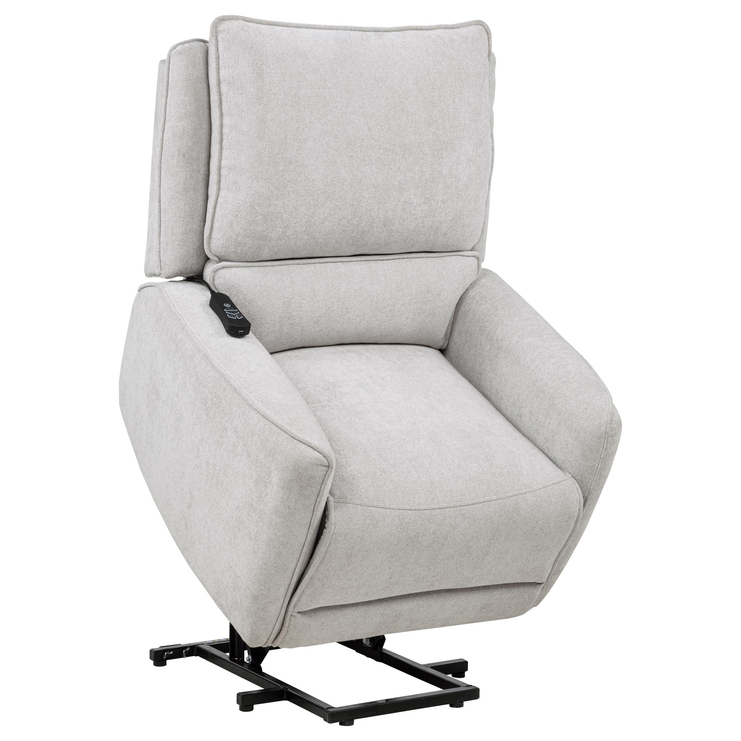  Coaster Furniture Sylmar 610524PP Chenille Upholstered Dual Power Lift Recliner - Dove Grey IMAGE 13