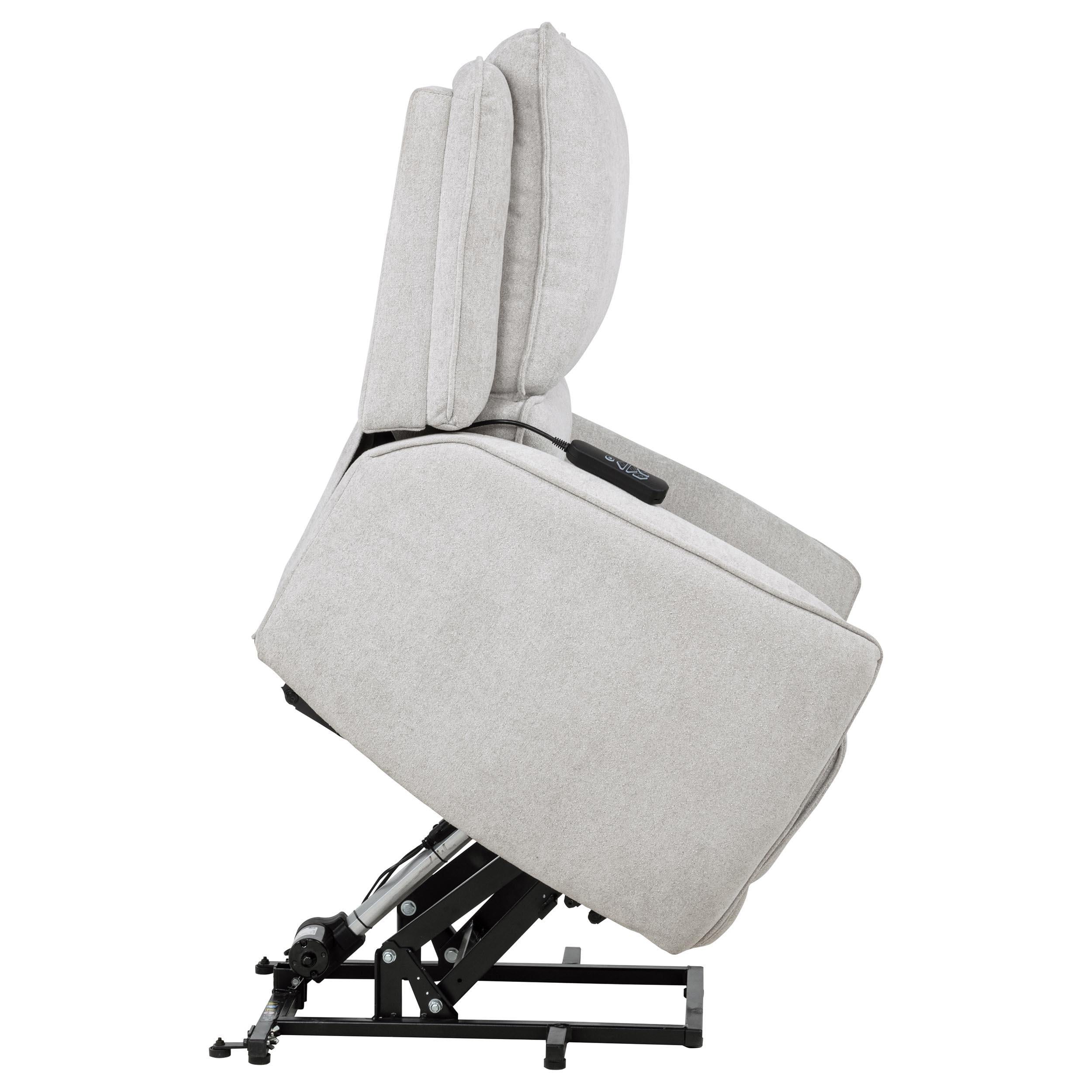  Coaster Furniture Sylmar 610524PP Chenille Upholstered Dual Power Lift Recliner - Dove Grey IMAGE 4