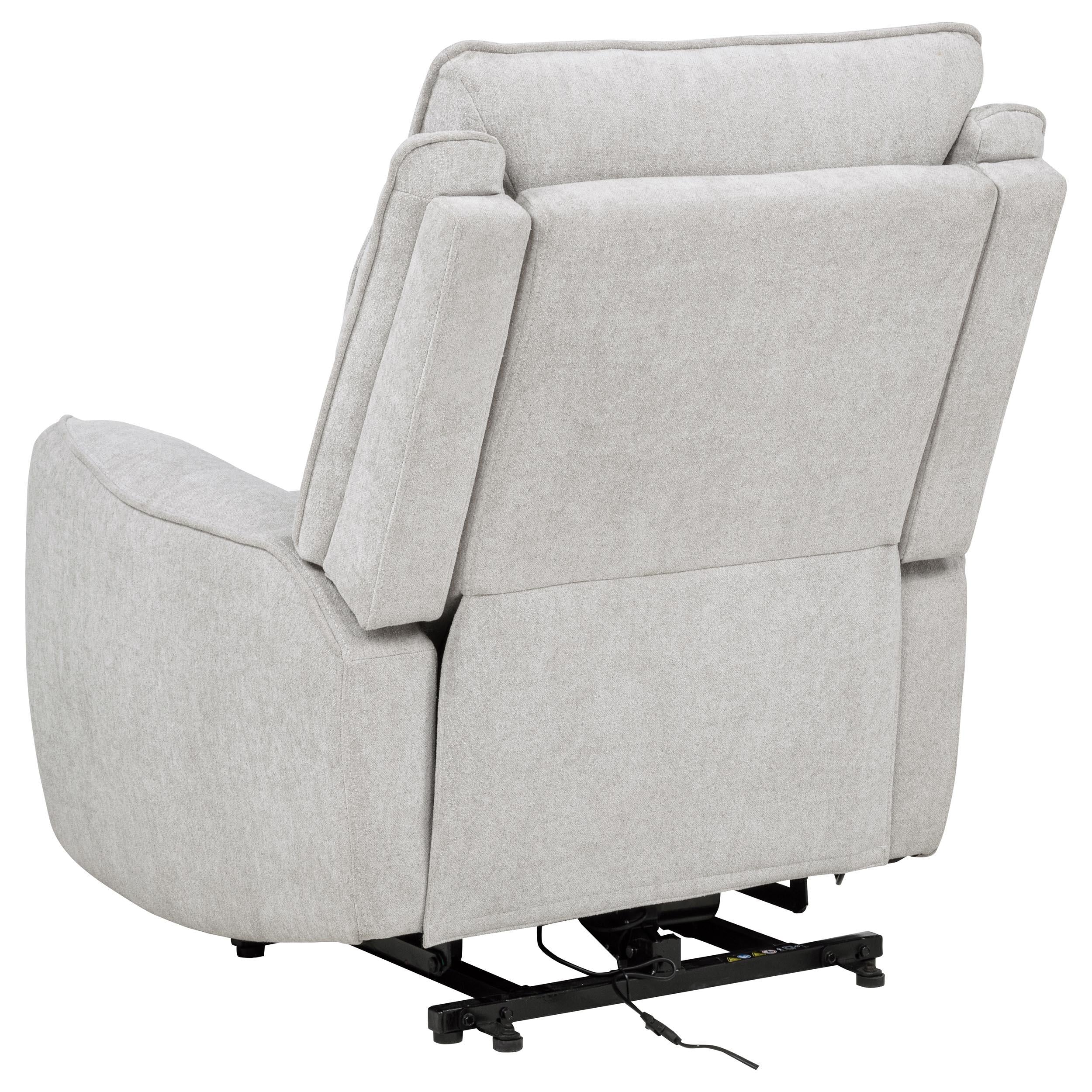  Coaster Furniture Sylmar 610524PP Chenille Upholstered Dual Power Lift Recliner - Dove Grey IMAGE 6