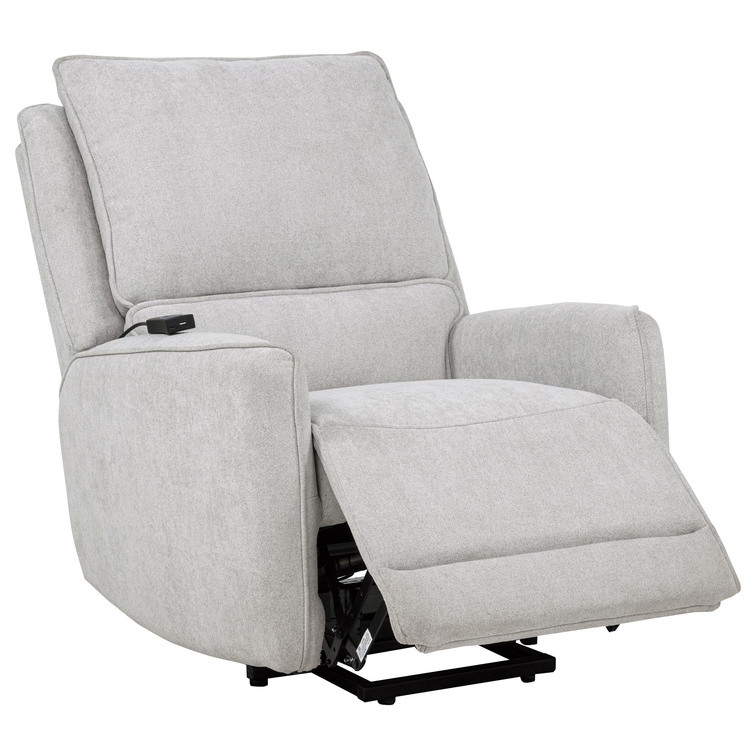 Coaster Furniture Sylmar 610524PP Chenille Upholstered Dual Power Lift Recliner - Dove Grey IMAGE 8