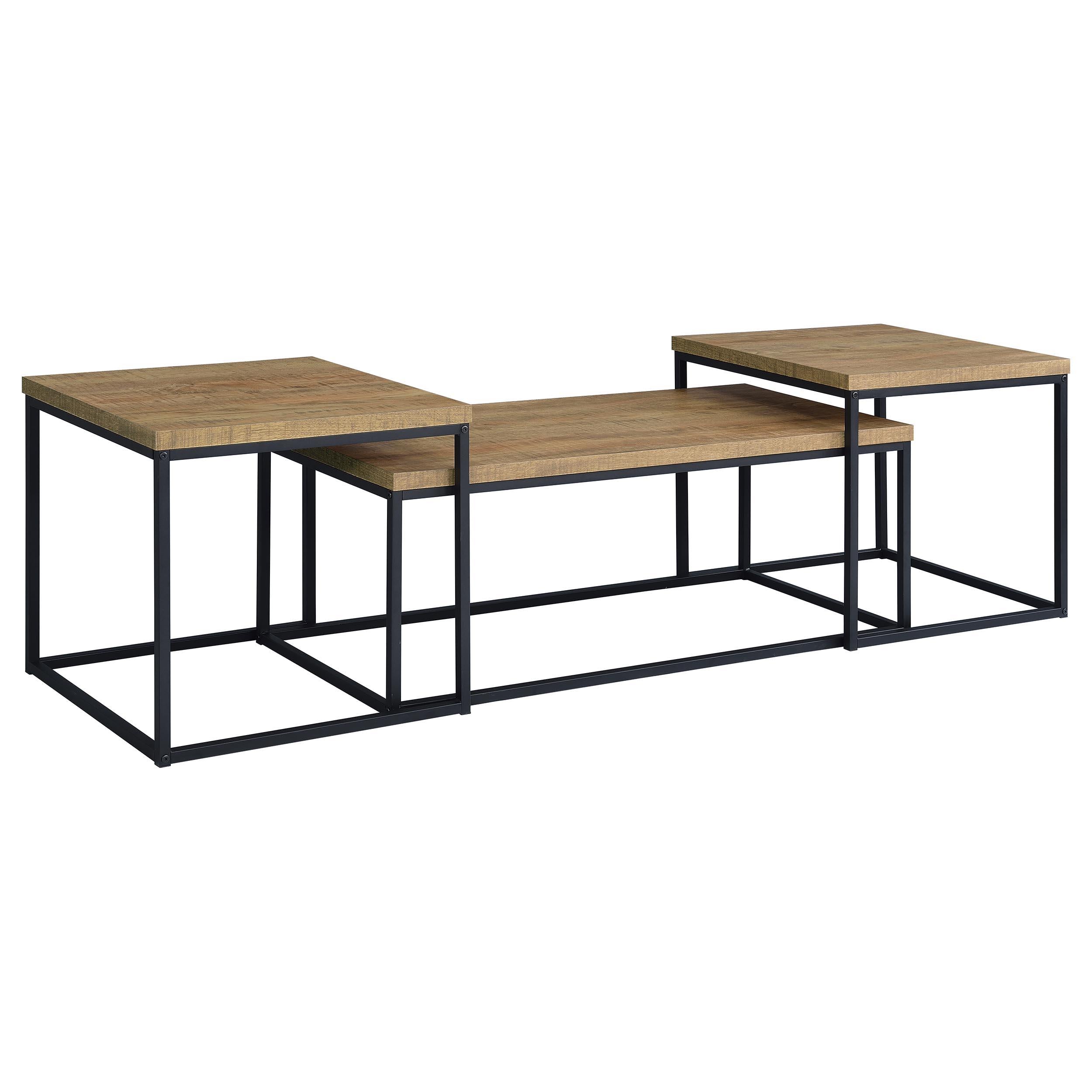  Coaster Furniture Straden 700144 3-piece Engineered Wood Coffee Table Set - Mango/Black IMAGE 11