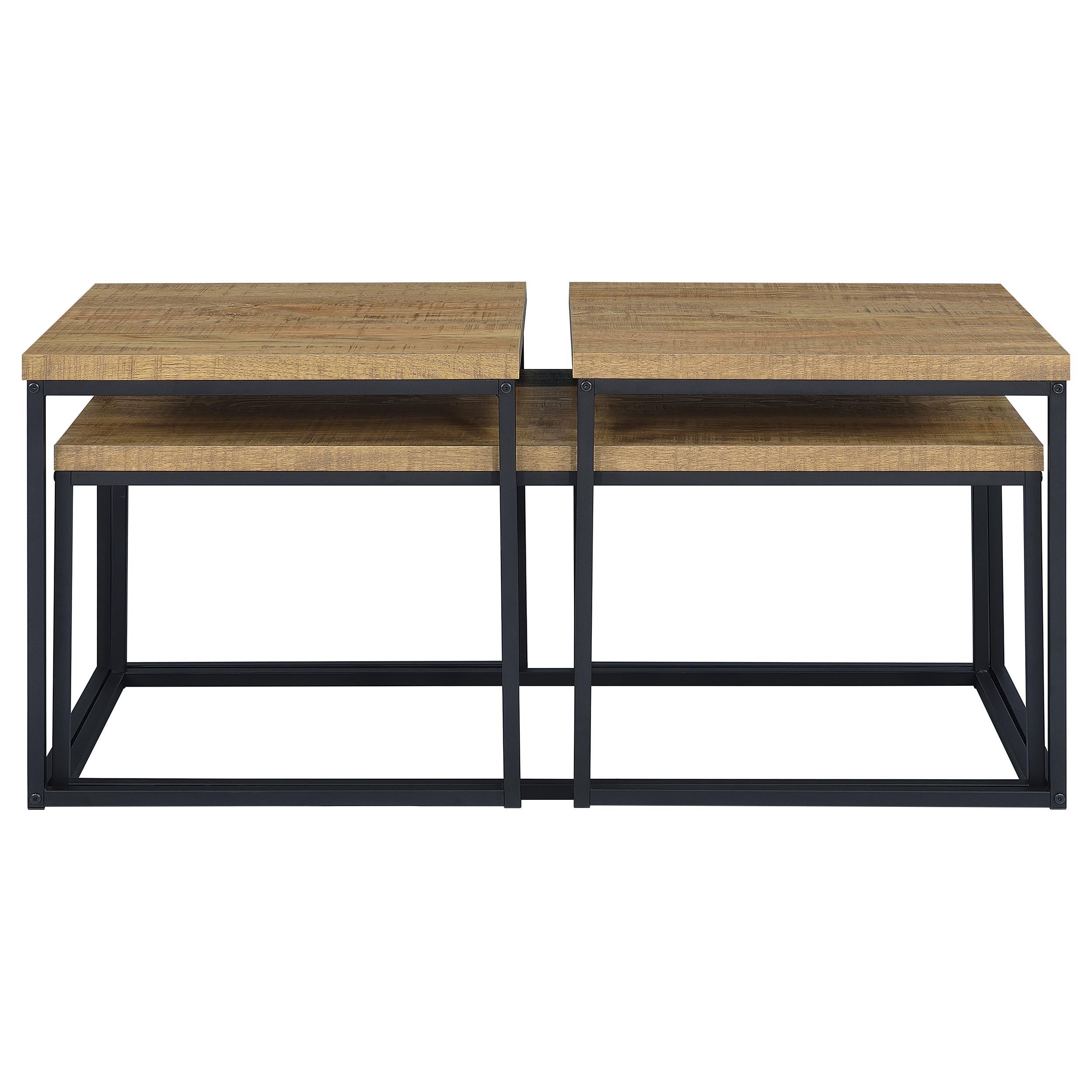  Coaster Furniture Straden 700144 3-piece Engineered Wood Coffee Table Set - Mango/Black IMAGE 4
